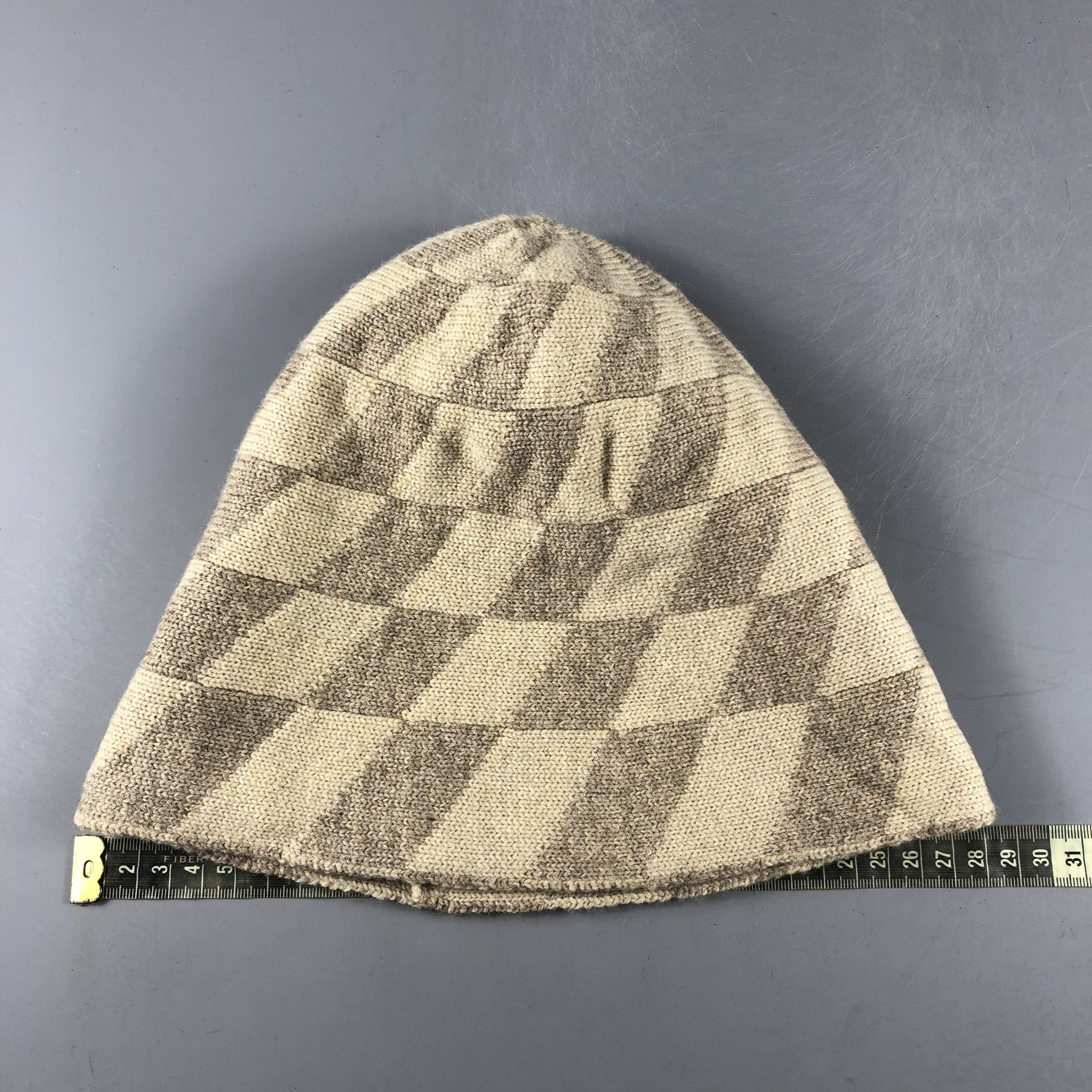 Japanese Brand × Vintage Unknown Checker Cuffless Beanie Snow Hat Snow Cap -D264 Size ONE SIZE - 3 Thumbnail