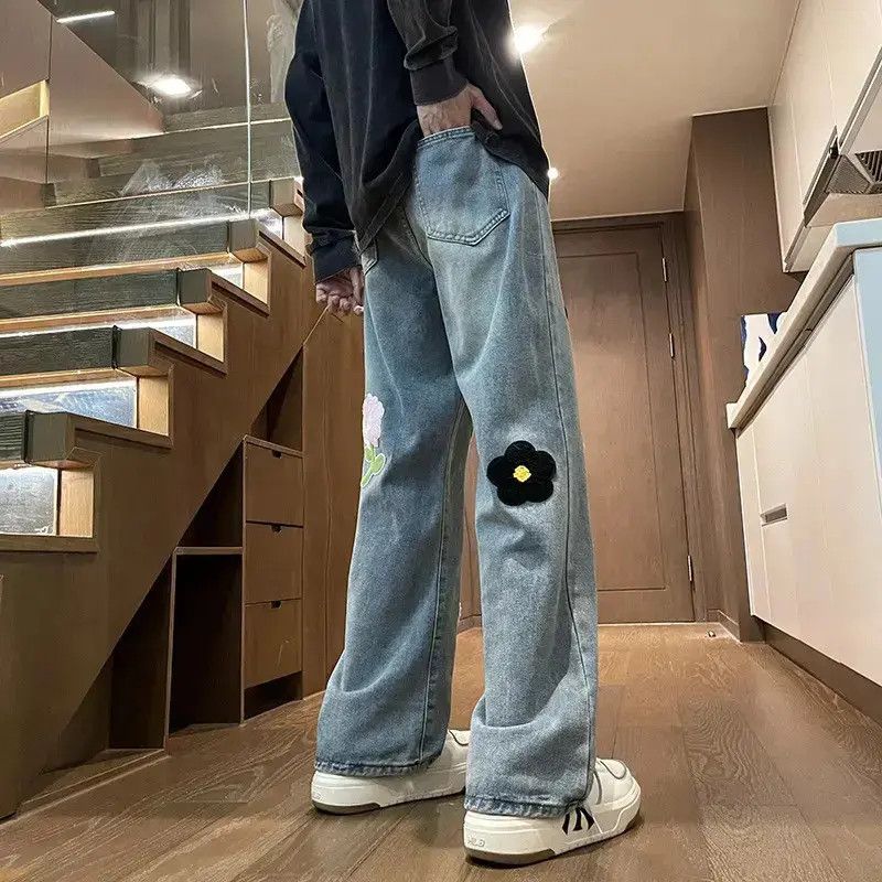 Japanese Brand Retro loose straight leg wide leg jeans Size US 32 / EU 48 - 4 Thumbnail