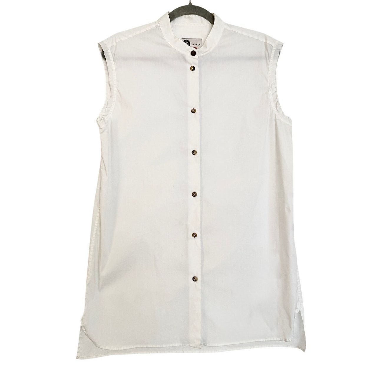Lanvin Lanvin White Cotton Sleeveless Shirt Size L / US 10 / IT 46 - 1 Thumbnail