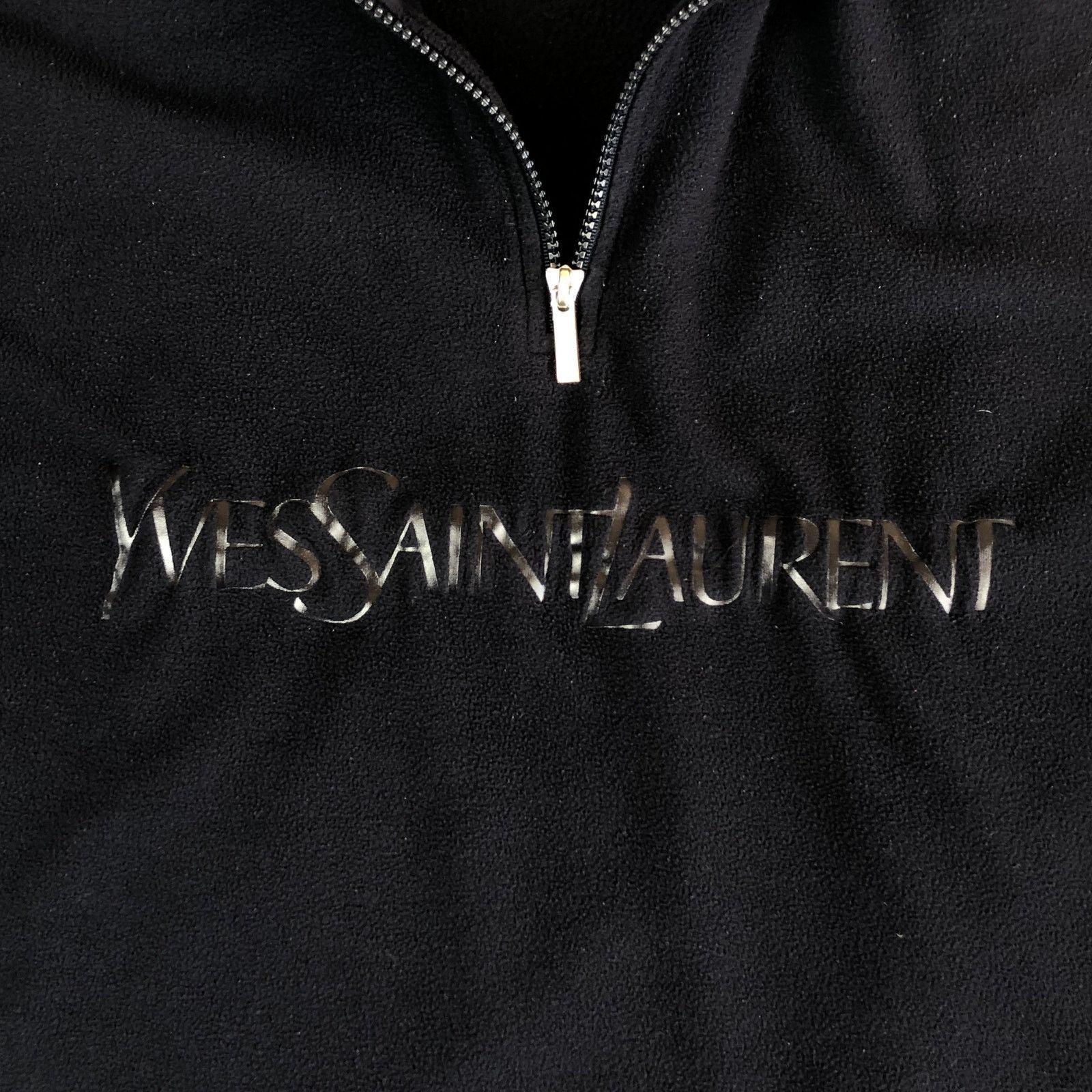 Yves Saint Laurent YSL Fleece Half Zip Yves Saint Laurent Big Logo in Navy Size US XL / EU 56 / 4 - 6 Thumbnail