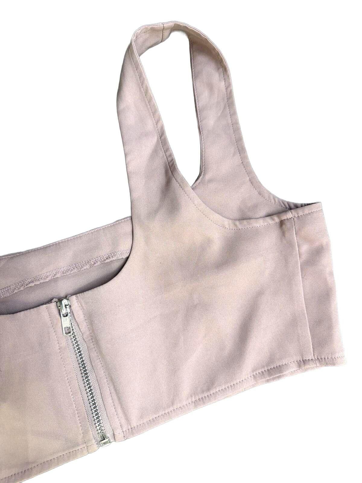 Other MISGUIDED Taupe Crop Top NWT Minimalist Y2K Bralette Tank Size ONE SIZE - 3 Thumbnail