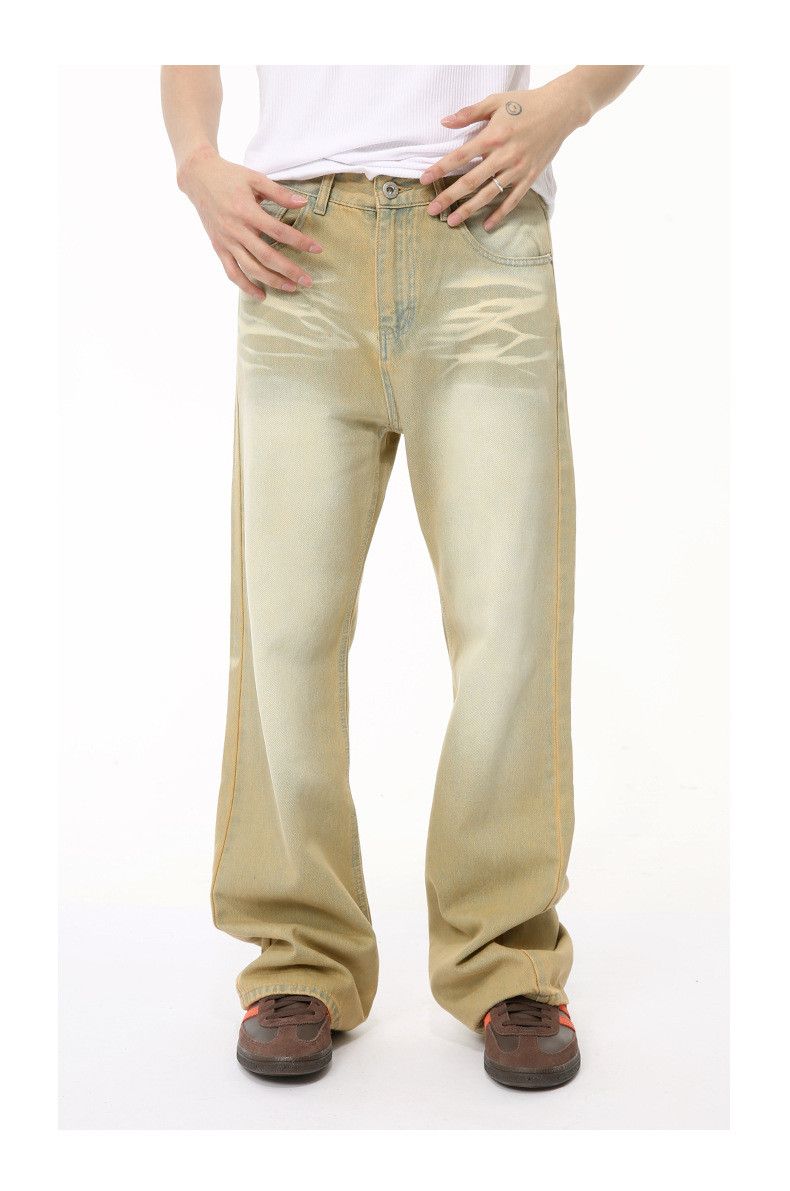 Japanese Brand × Jean Distressed yellowed vintage flared washed jeans Size US 32 / EU 48 - 1 Thumbnail