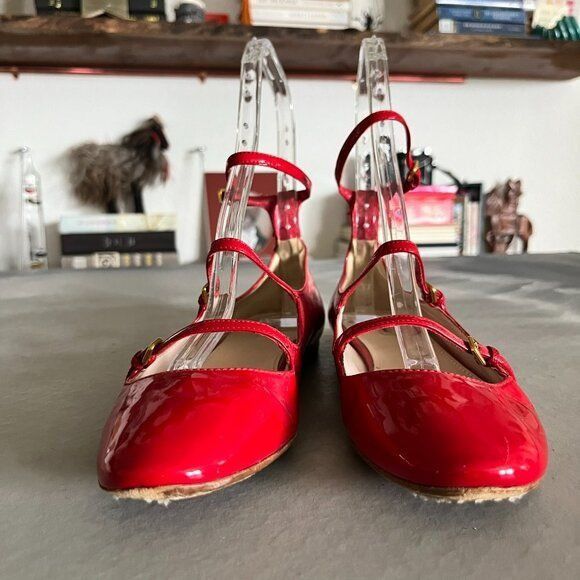Miu Miu Miu Miu Patent Leather Triple Strap Mary Jane Flats Size US 7 / IT 37 - 3 Thumbnail