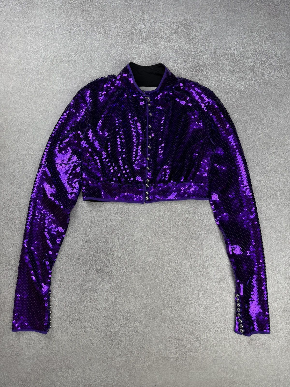 Paco Rabanne Paco Rabbane H&M Purple Sequin Suit Crop Top and Pants S Size S / US 4 / IT 40 - 2 Thumbnail