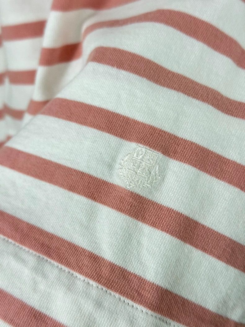 Loro Piana LORO PIANA Pink striped button T-shirt short-sleeved top Size M / US 6-8 / IT 42-44 - 2 Thumbnail