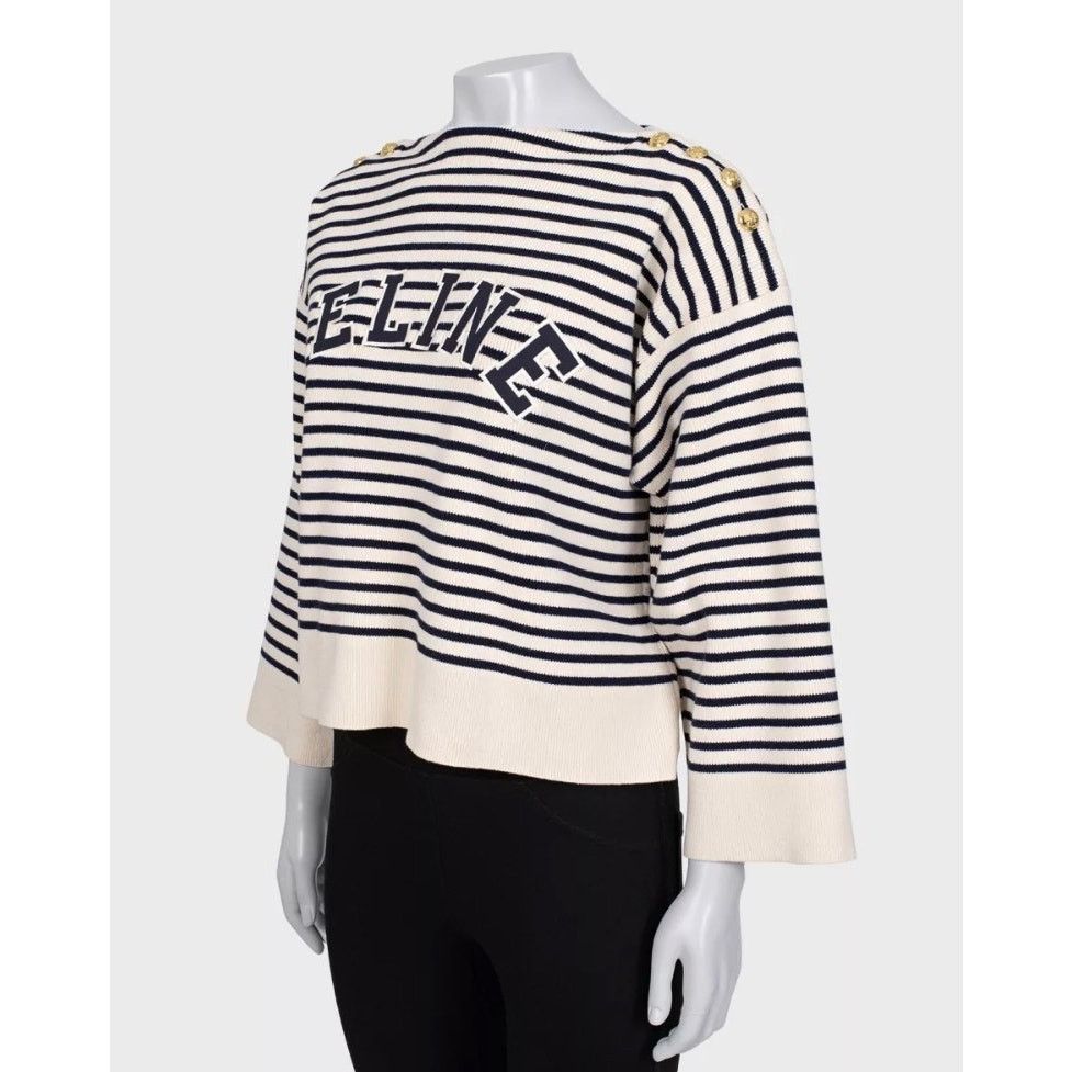 Celine Celine Striped Oversize Knit Jumper Sweater Size M Size M / US 6-8 / IT 42-44 - 2 Thumbnail