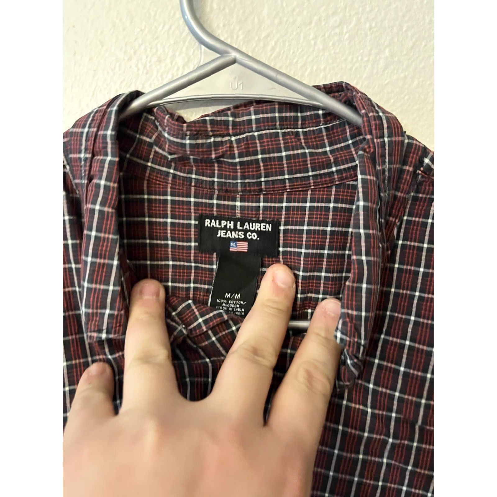 Ralph Lauren Ralph Lauren Jeans Company Mens Shirt Button-Down Plaid Cotton Casual Red Black Size M Size US M / EU 48-50 / 2 - 3 Thumbnail