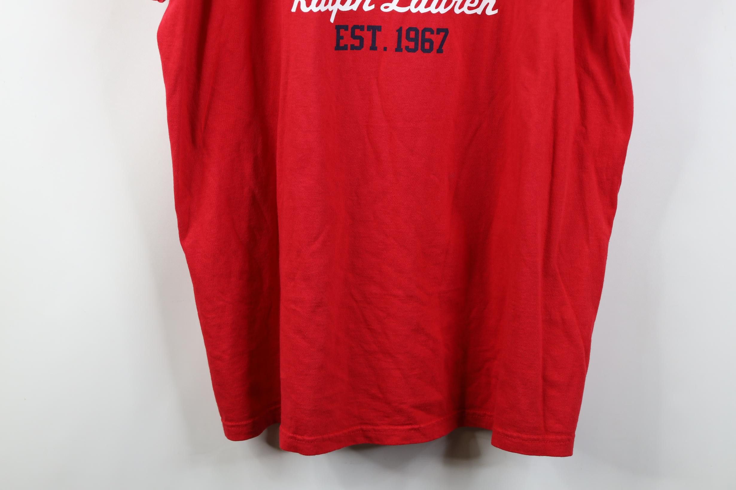 Polo Ralph Lauren Deadstock Vintage 90s Ralph Lauren Monogram Script T-Shirt Size US XXL / EU 58 / 5 - 3 Thumbnail