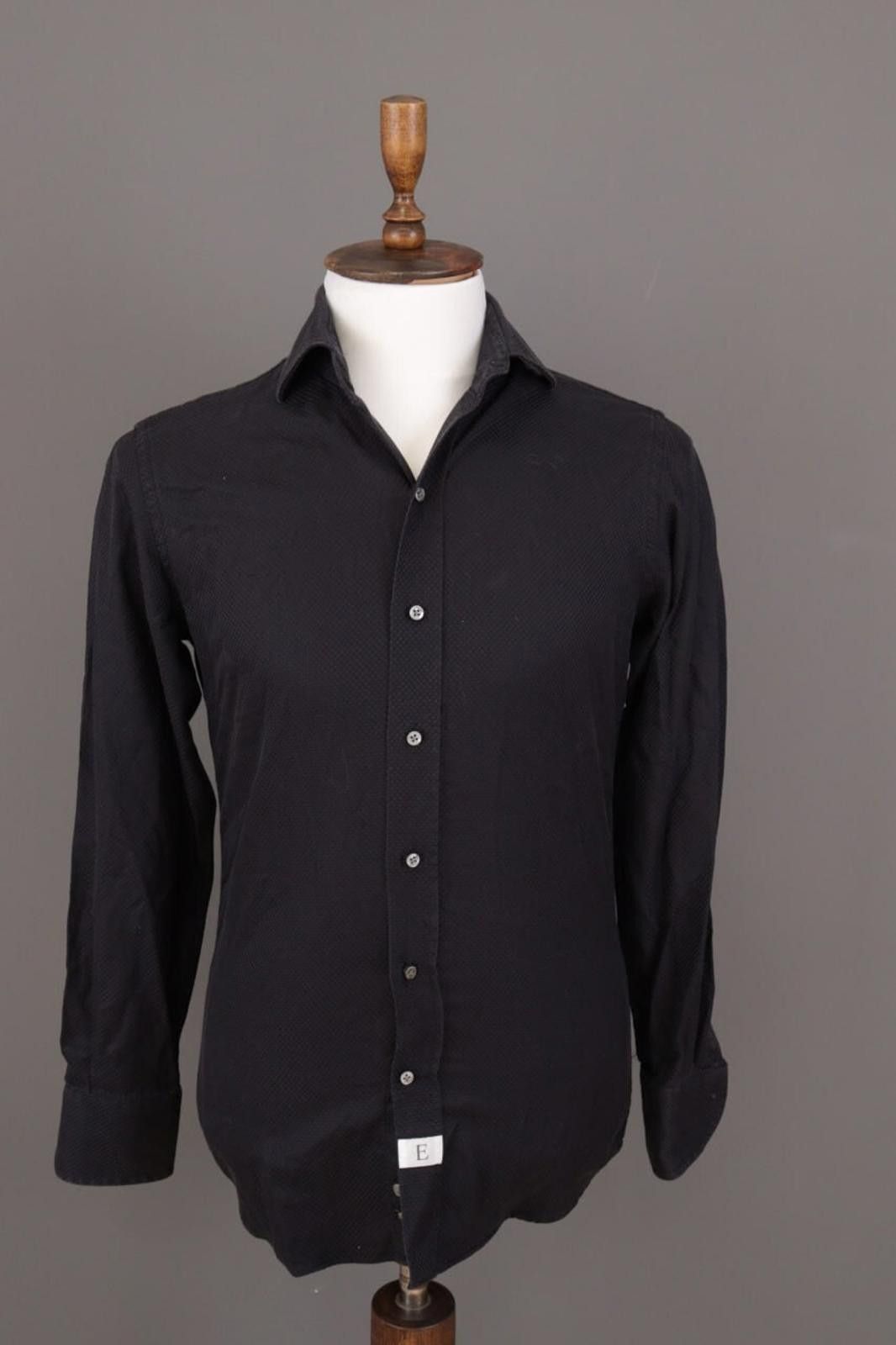 Emmett Emmett London Slim Fit Black Printed Shirt Size 38 / 15 Size US M / EU 48-50 / 2 - 1 Thumbnail