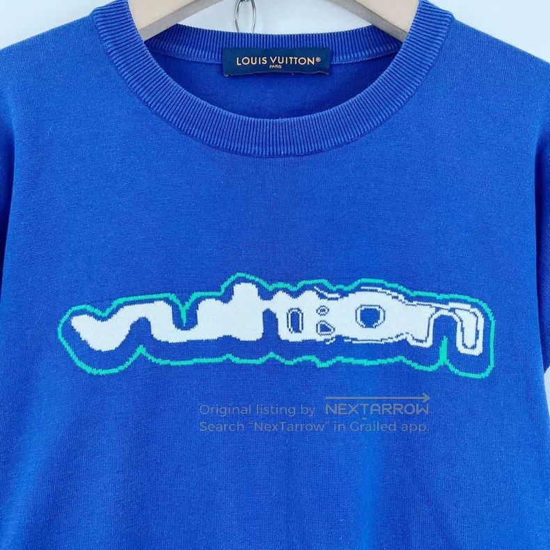 Louis Vuitton Louis Vuitton 1854 White and Blue Knit Short Sleeve Size US XXL / EU 58 / 5 - 5 Thumbnail