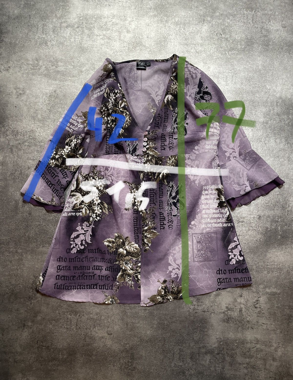 Vintage Avant Garde Y2K Blouse Streetwear Rare All Over Print Size L / US 10 / IT 46 - 8 Thumbnail