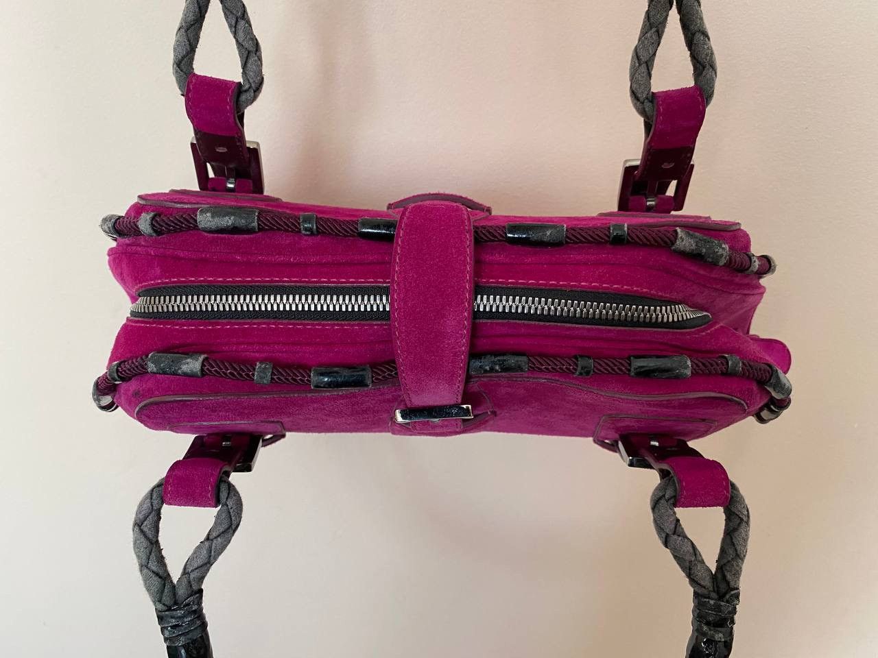 Loewe Loewe Suede Shoulder Bag Pink Size ONE SIZE - 8 Thumbnail