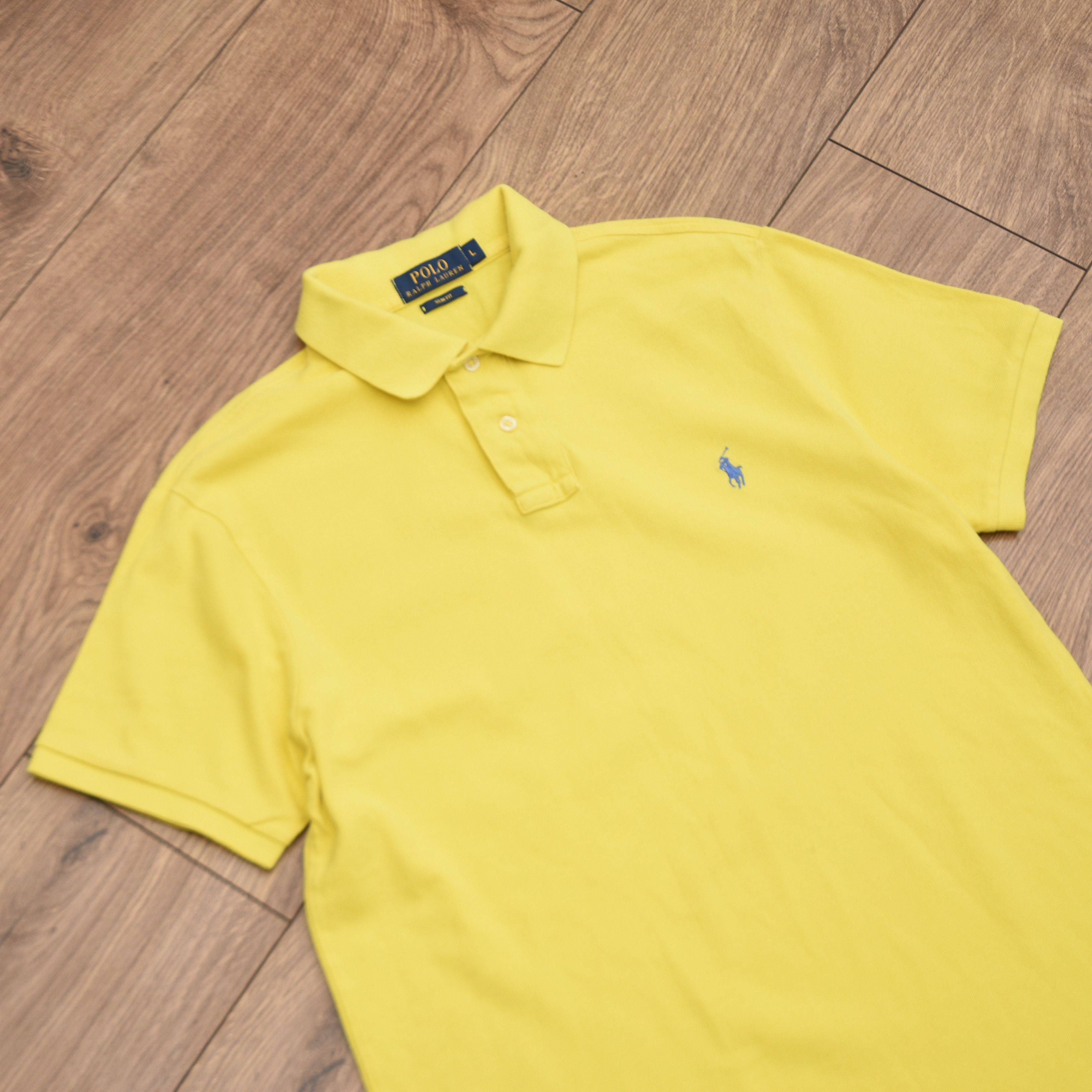 Polo Ralph Lauren Polo Ralph Lauren Slim Fit Mesh Polo Shirt Yellow Size L Size US L / EU 52-54 / 3 - 7 Thumbnail