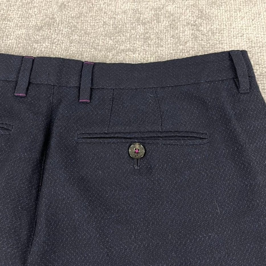 Ted Baker TED BAKER Pants Mens 36 R x 28.5" Navy Blue Pleated Dress Business Trousers Size US 36 / EU 52 - 7 Thumbnail