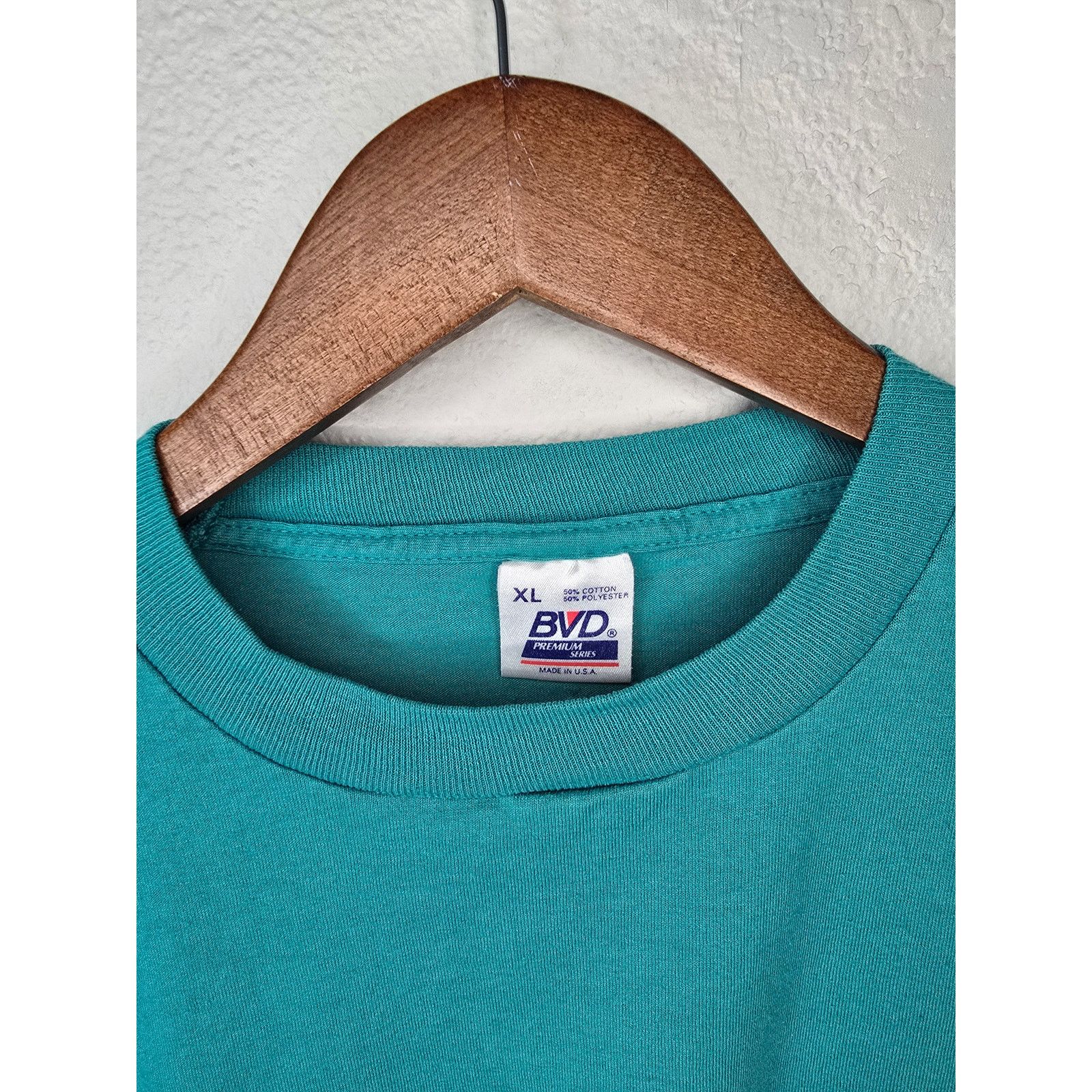 Vintage Vintage Blank Shirt BVD XL Green Teal Plain Pocket Tee 1990s Size US XL / EU 56 / 4 - 6 Thumbnail