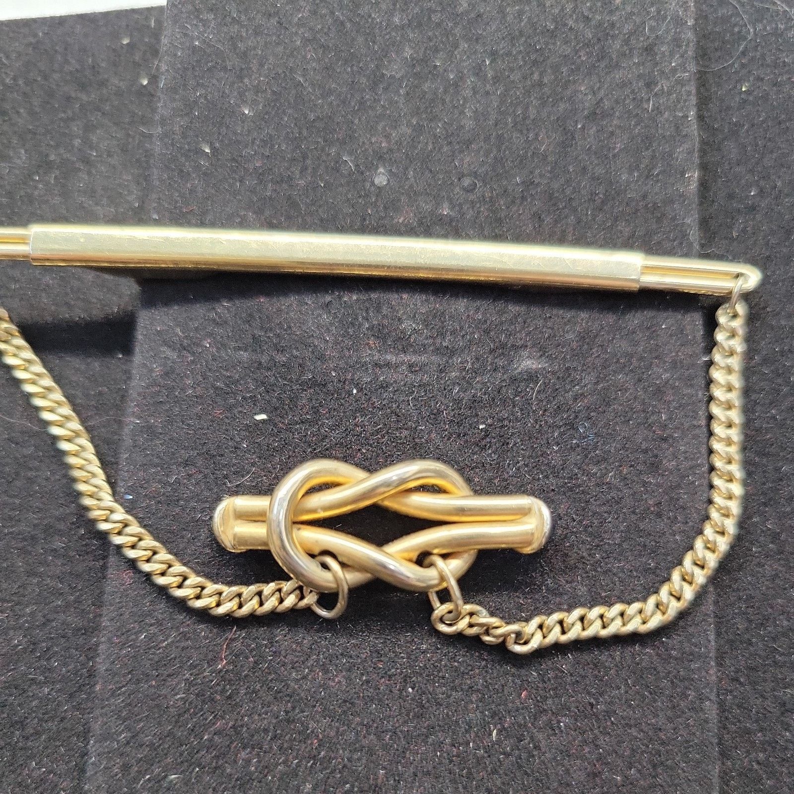 The Unbranded Brand Vintage SWANK Blue Forever Knot Adjustable Tie Tack Clip Bar Size ONE SIZE - 5 Thumbnail