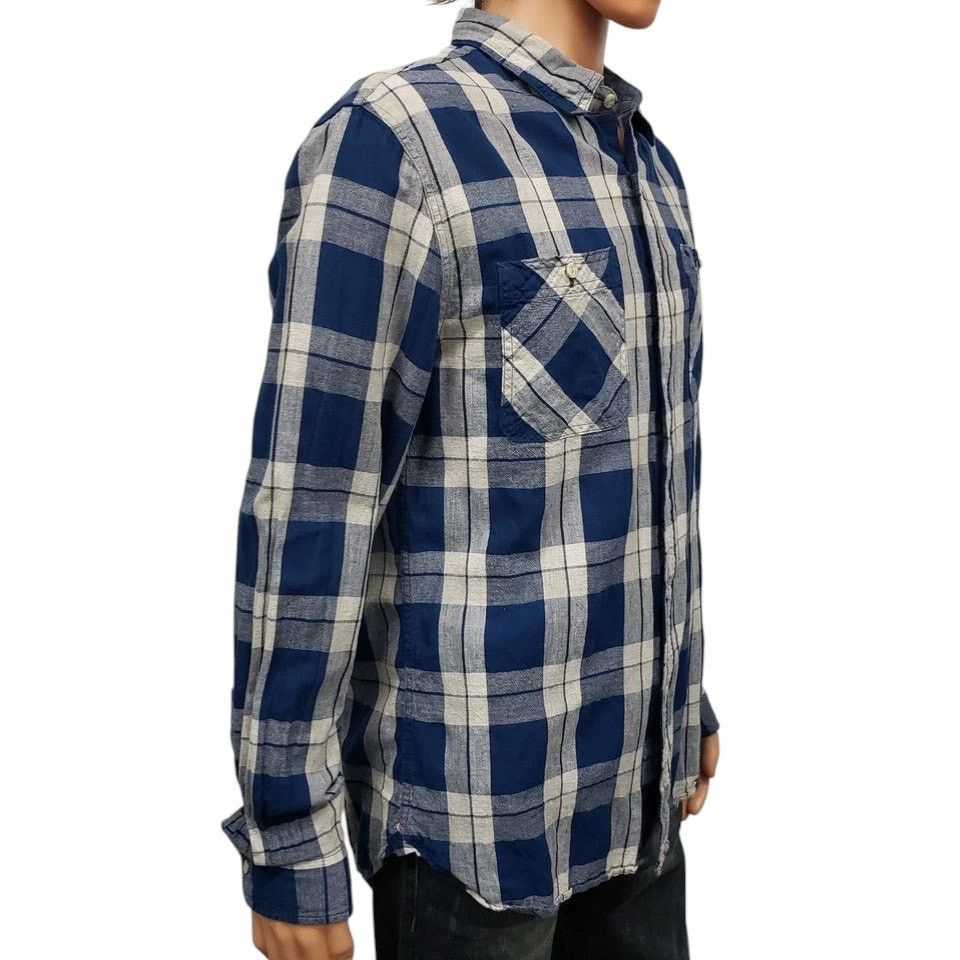 JACHS NY Jachs Linen Blend Shirt Plaid Pockets Long Sleeve M Size US M / EU 48-50 / 2 - 6 Thumbnail