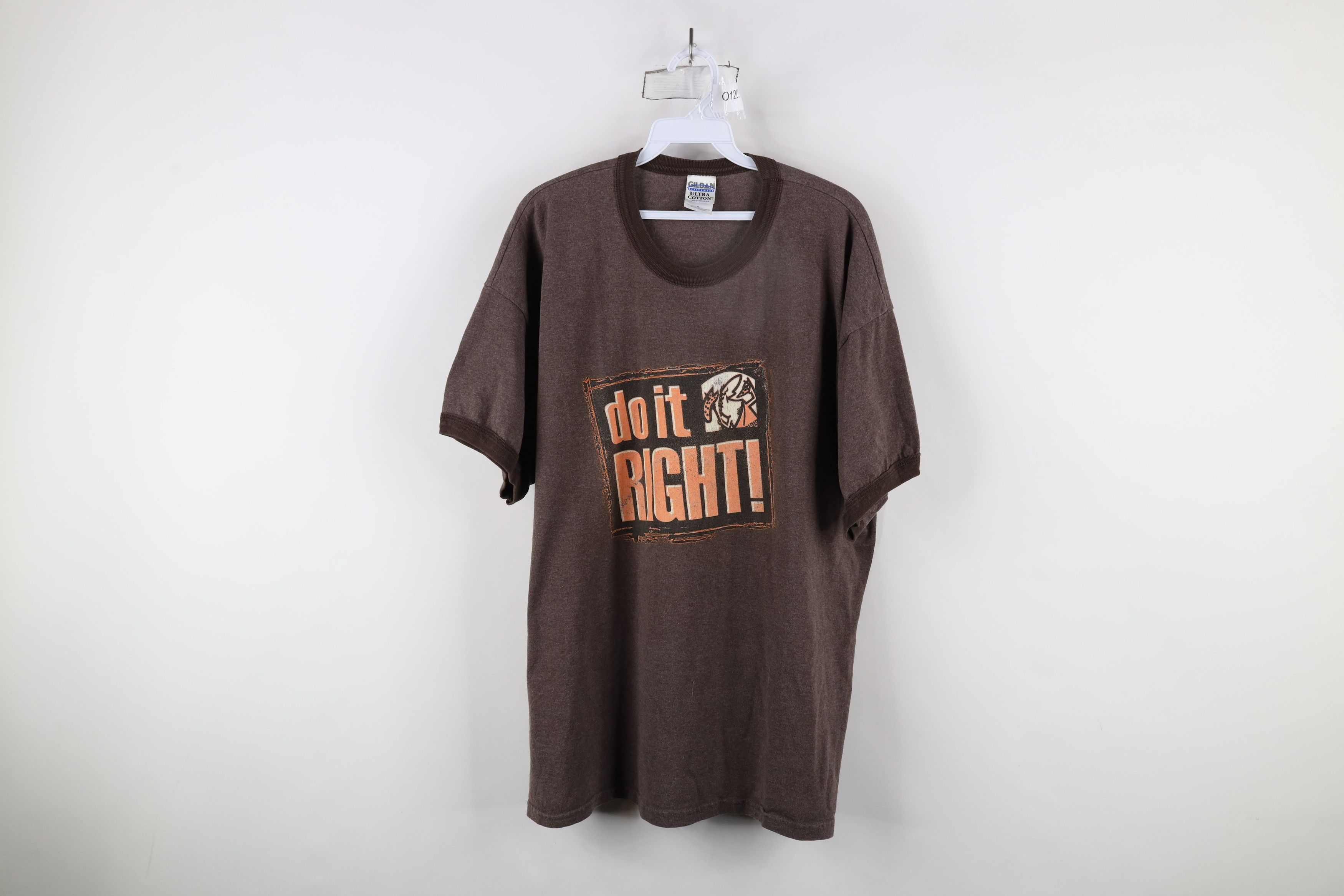 Vintage Vintage 90s Y2K Little Caesars Pizza Ringer T-Shirt Brown Size US XL / EU 56 / 4 - 1 Thumbnail