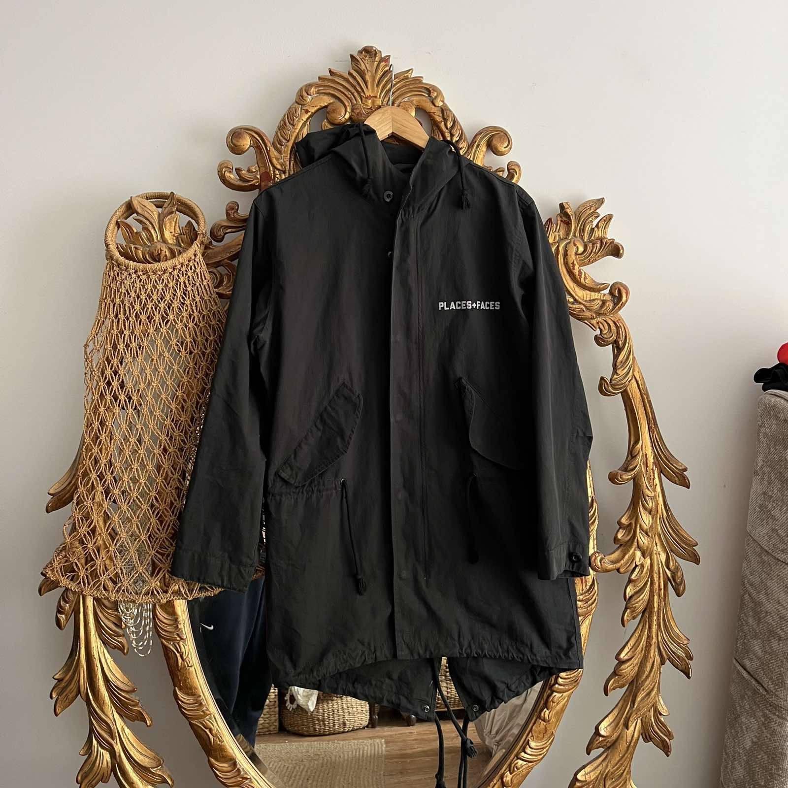 Places+Faces Windbreaker Black jacket Sz S