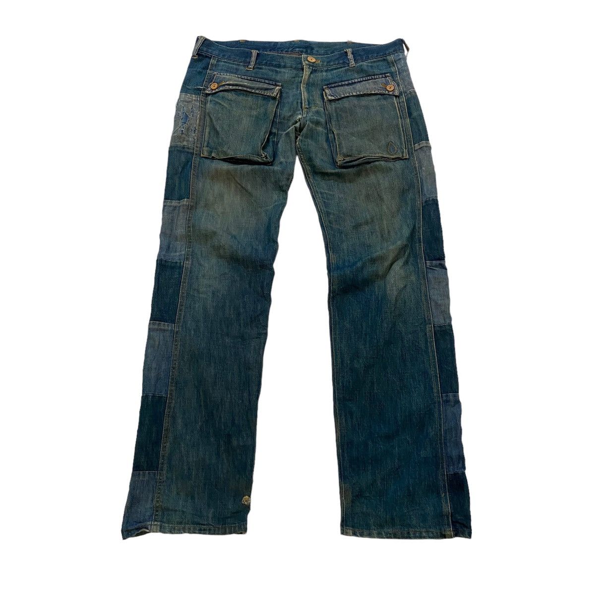 image of If Six Was Nine x Vintage Nice Design Mash Kapital Inspired Jeans in Blue Denim, Men's (Size 36)