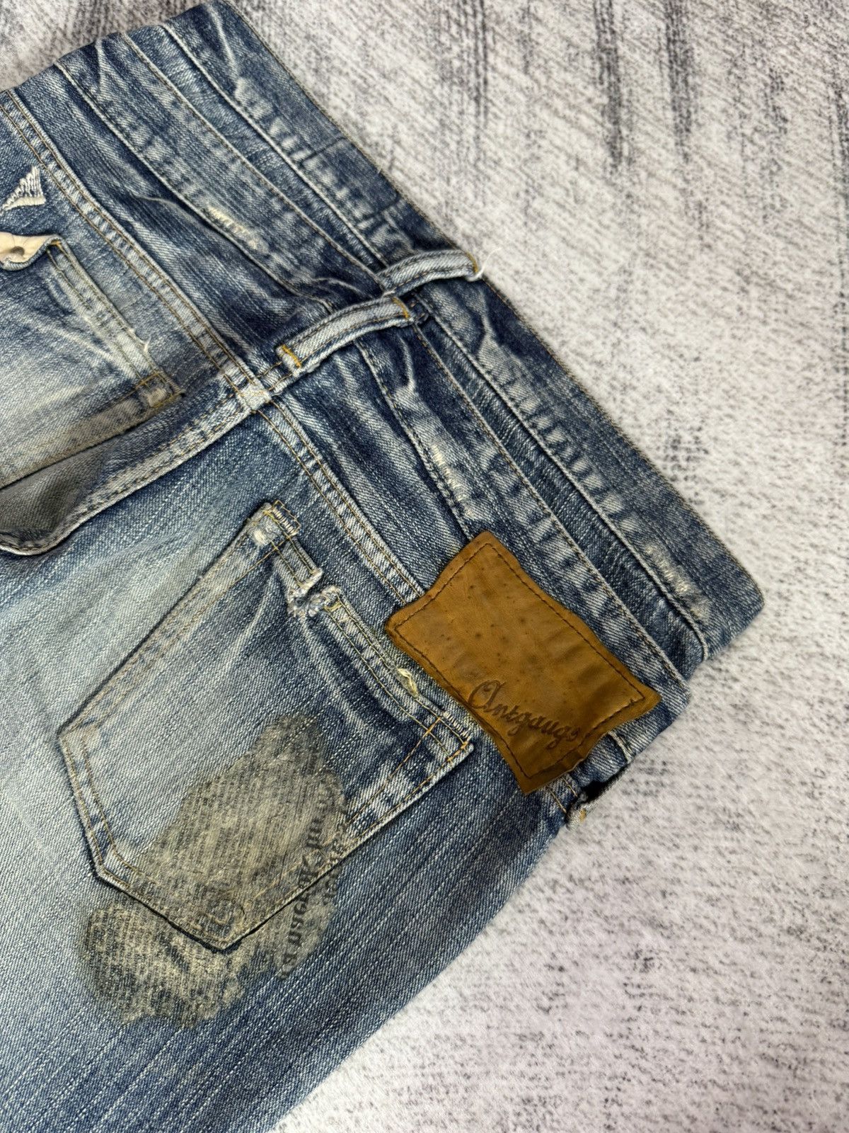 Hysteric Glamour × Japanese Brand Antgauge Japan Boro Distressed Newspaper Patch Jeans Size US 30 / EU 46 - 17 Thumbnail