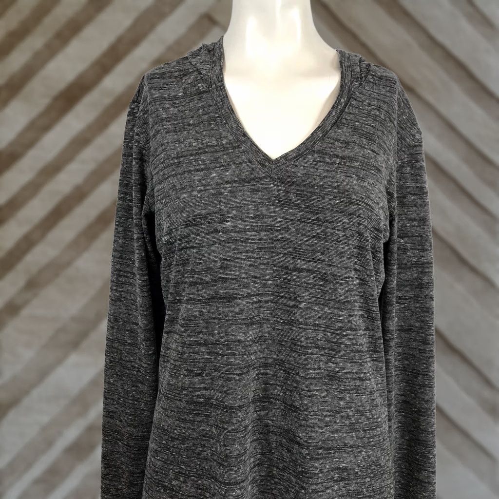 Vintage Kuhl Womens Gray Heathered Hooded V-Neck Long Sleeve Sweater Dress M Gray Hoodie Sweater Dress Womens Size M / US 6-8 / IT 42-44 - 1 Thumbnail