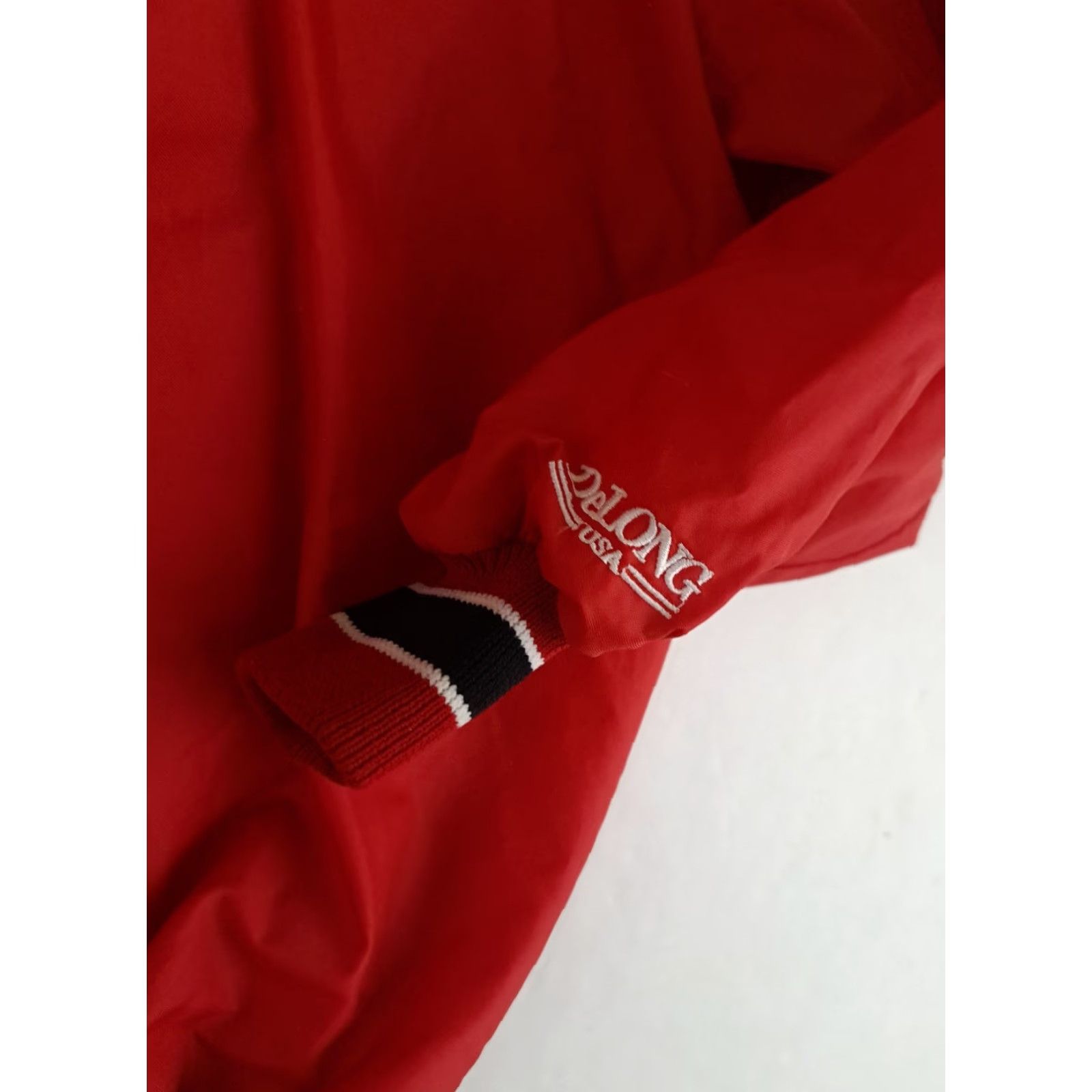 Red Wing VINTAGE DeLong Detroit Red Wings 1/4 Zip Pullover Lined Bomber Jacket USA Mens LG Red Size US L / EU 52-54 / 3 - 3 Thumbnail