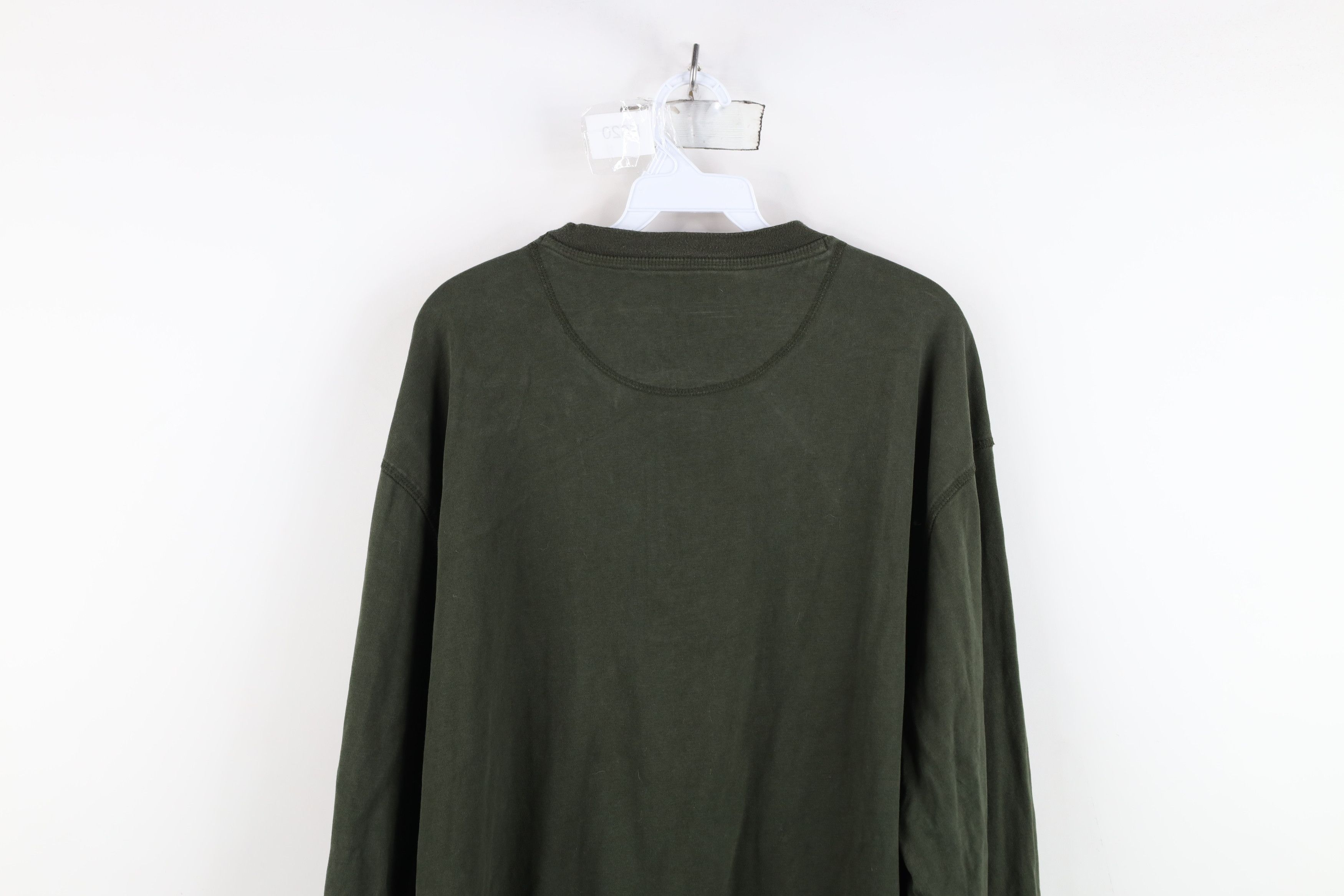 Cabelas Vintage Cabelas Blank Heavy Long Sleeve Henley T-Shirt Green Size US XXL / EU 58 / 5 - 14 Thumbnail