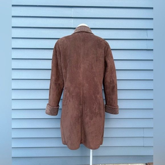 Lands' End Lands End Womens Long Brown Faux Suede Sherpa Lined Coat~M~ Size M / US 6-8 / IT 42-44 - 5 Thumbnail