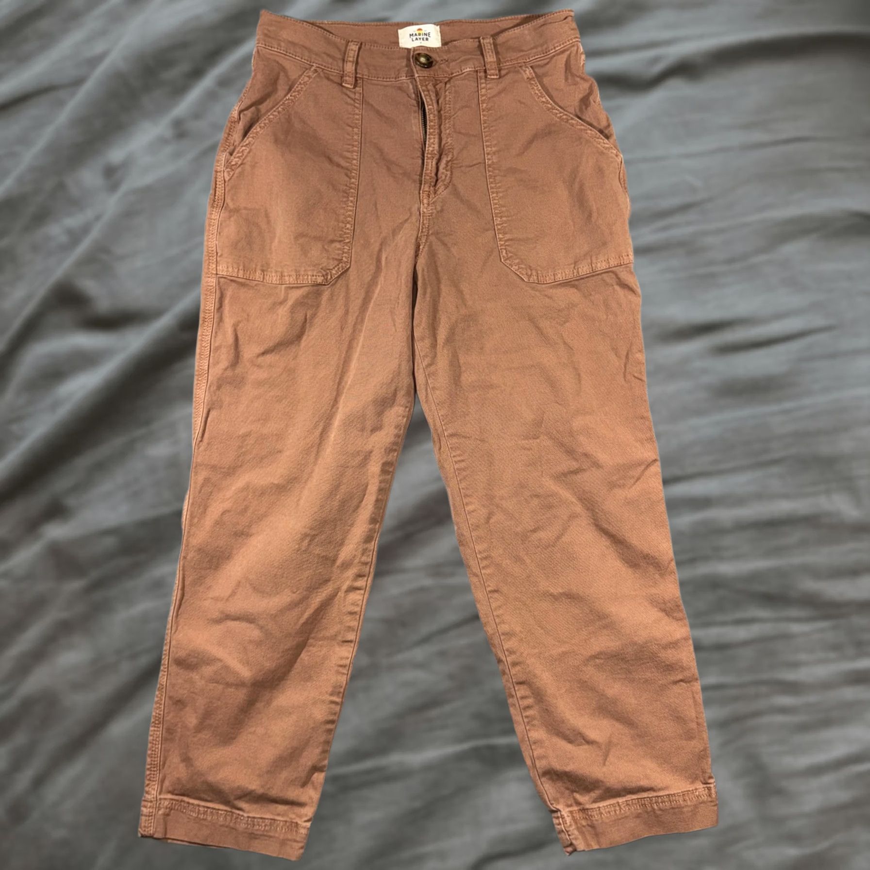 Marine Layer Marine Layer Pants Womens 4 Brown Twill Chino Utility Pockets Relaxed Crop Pants Brown Women Chino 4 Casual Fall Mens? No Size 27" / US 4 / IT 40 - 1 Thumbnail