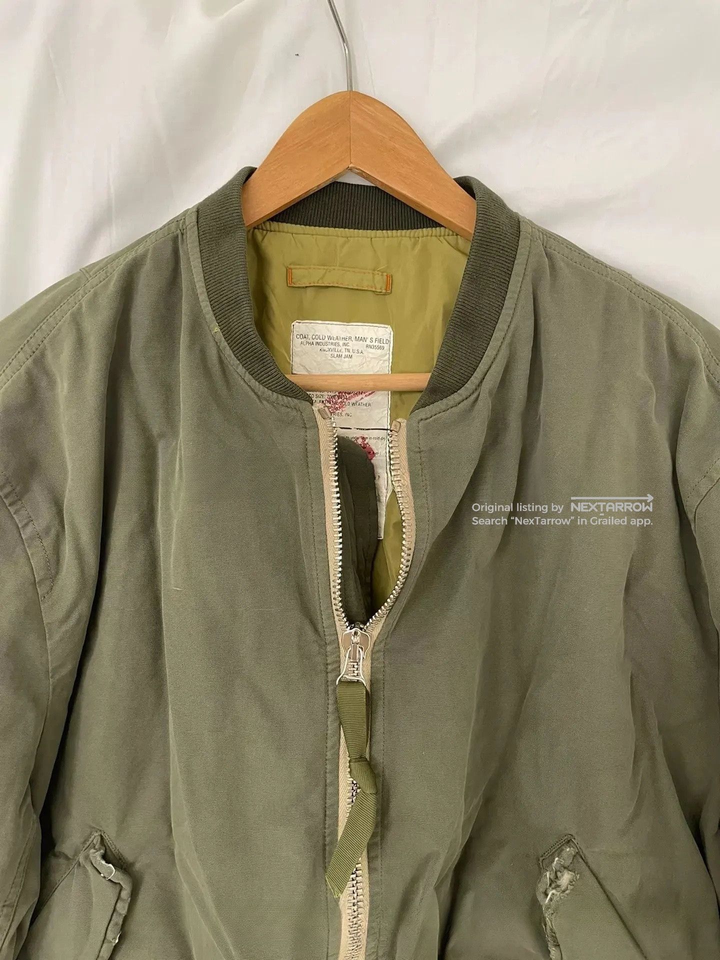 Slam Jam Co‐branded Flight Jacket Kkkk72609 in Green, Men's — image 5 of 6