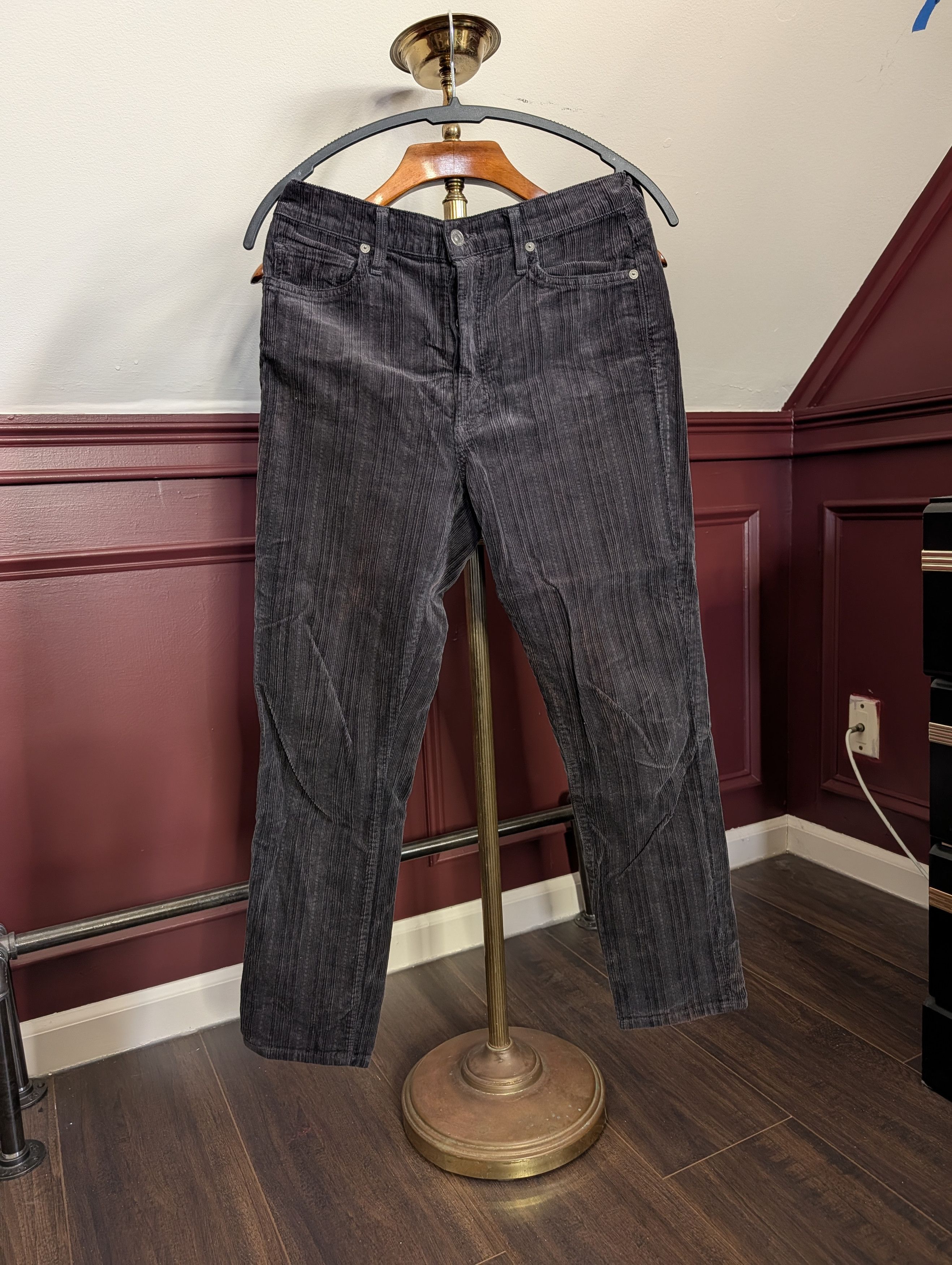 Citizens Of Humanity Black striped corduroy made in USA pants 28 Size US 30 / EU 46 - 1 Thumbnail