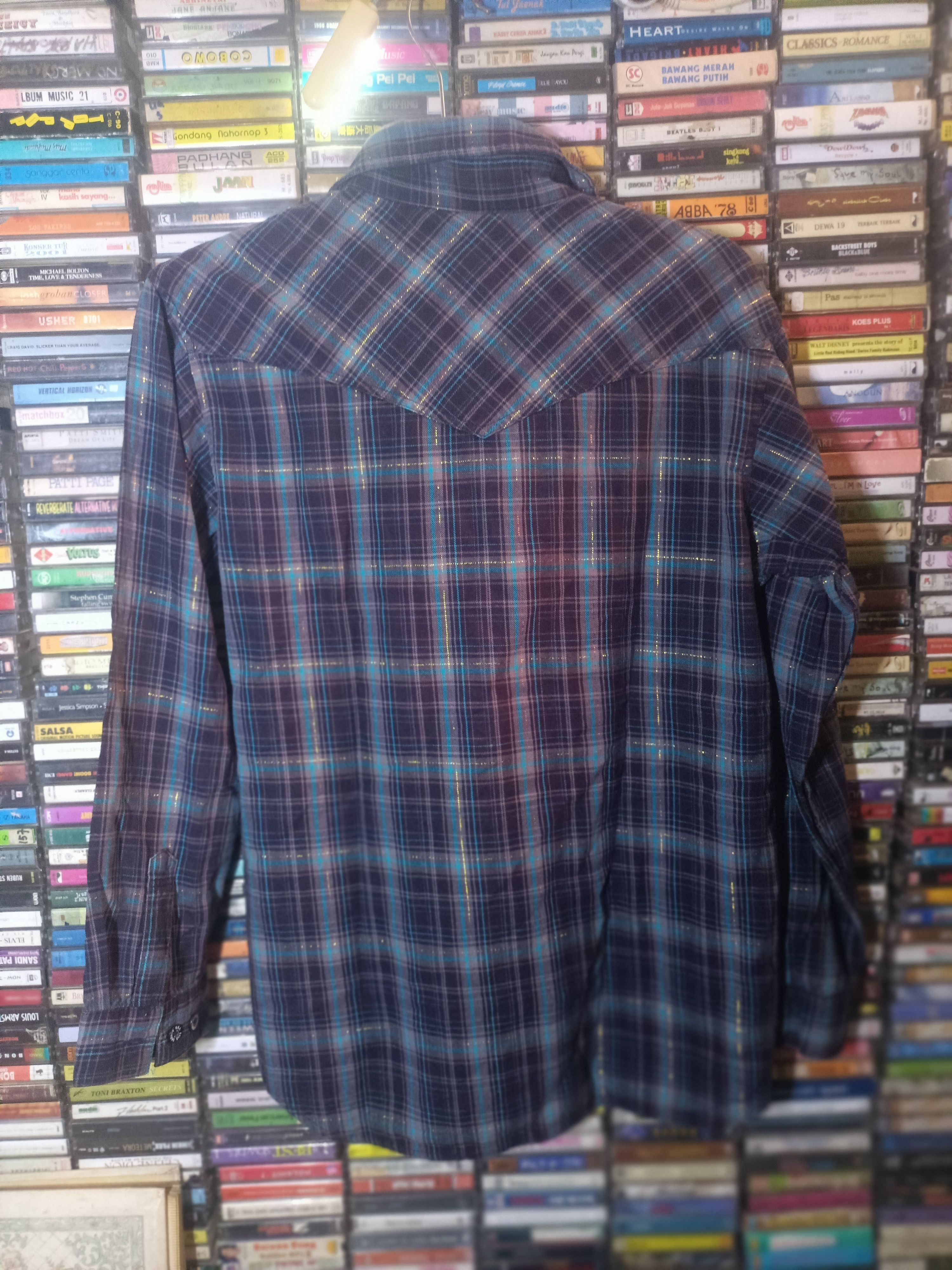 Japanese Brand Vintage Bad Boy U.S.A. Plaid Flannel Shirt - Size 160 small Size S / US 4 / IT 40 - 3 Thumbnail