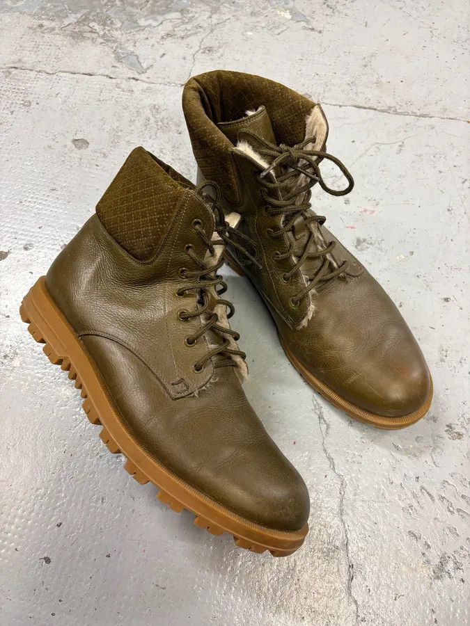 Gucci 2000s Gucci Khaki Classy Leather Boots Size US 12 / EU 45 - 5 Thumbnail