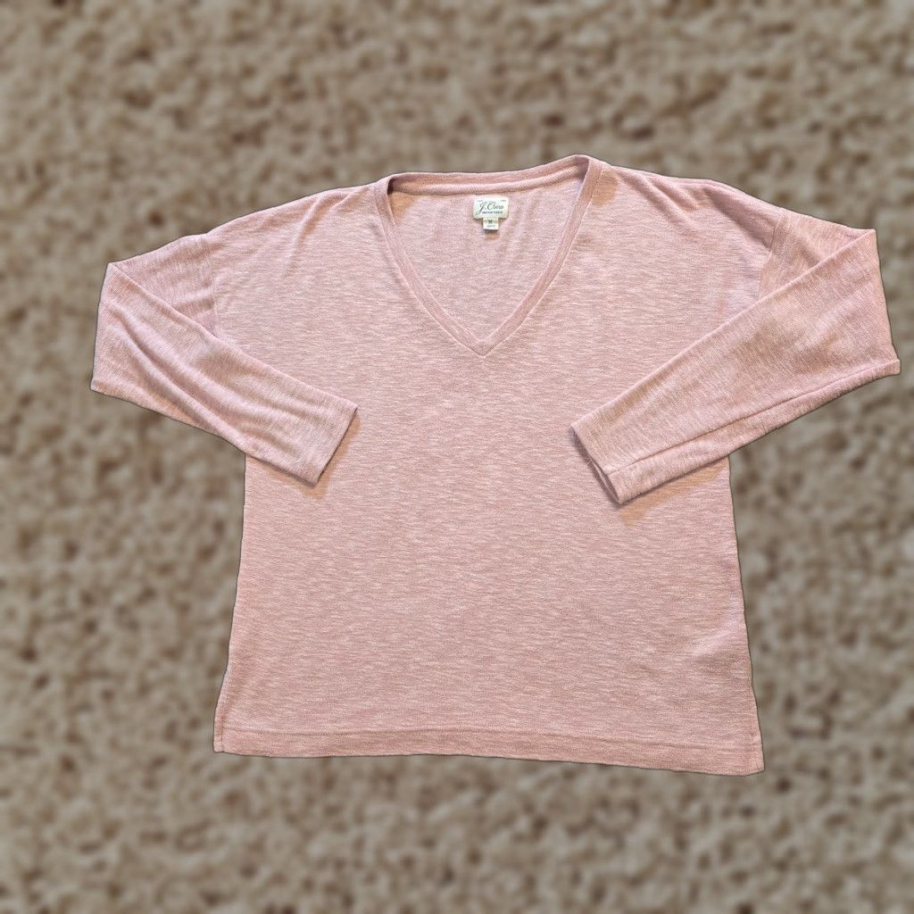 J.Crew J.CREW Sweater Women Medium Pink Knit V-Neck Long Sleeve Casual Vintage Size M / US 6-8 / IT 42-44 - 1 Thumbnail