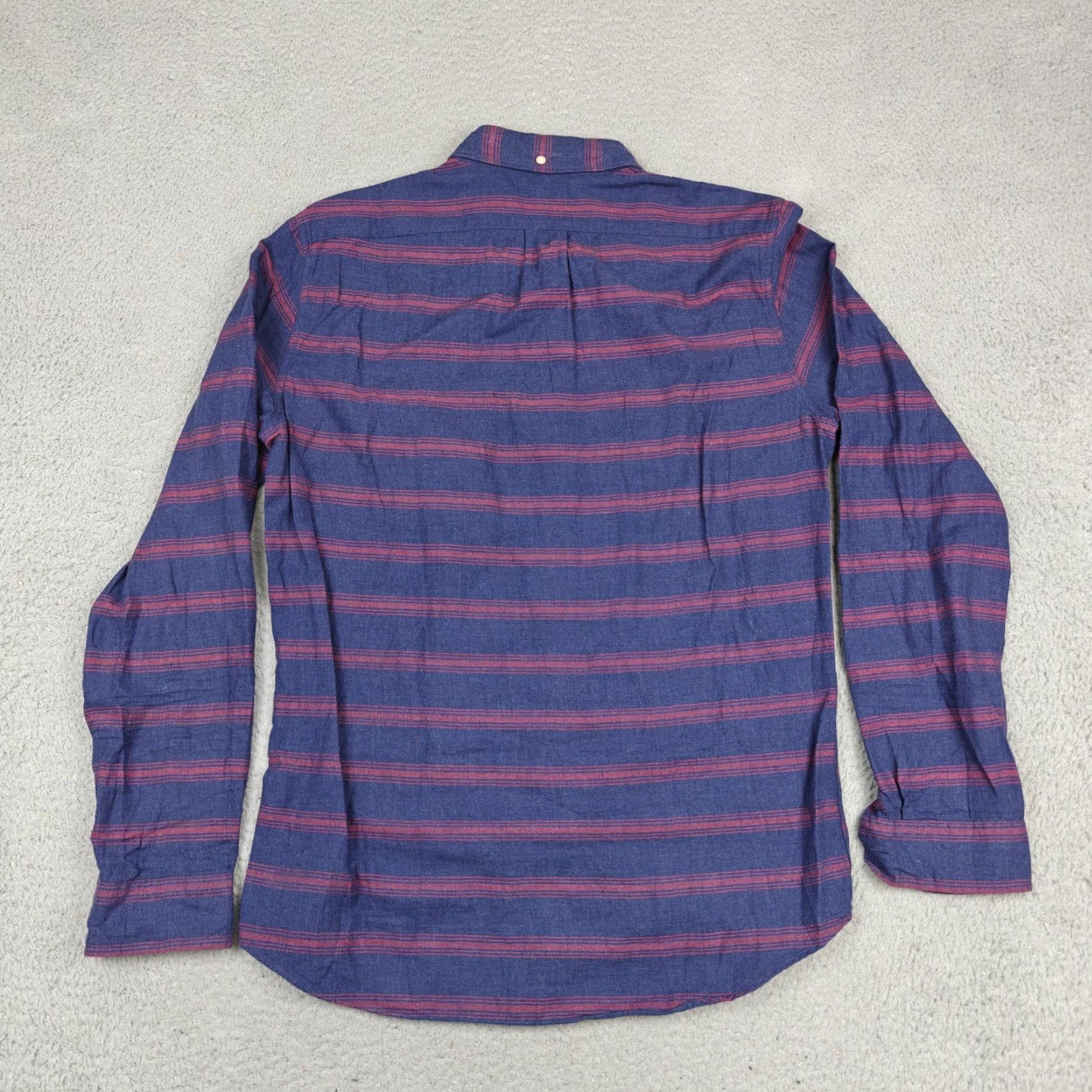J.Crew J.CREW Shirt Mens Medium Blue Stripe Cotton Slim Fit Button-Down Long Sleeve Size US M / EU 48-50 / 2 - 4 Thumbnail