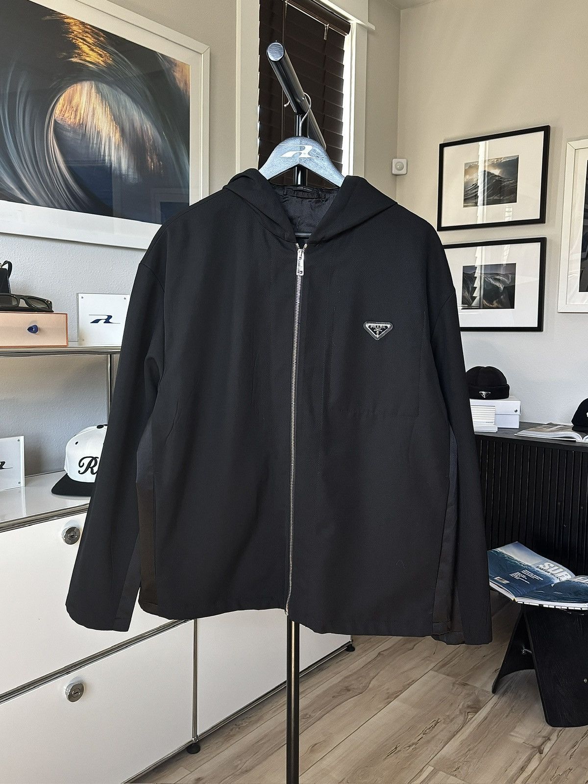 Prada PRADA | TRIANGLE LOGO ZIP HOODIE Size US M / EU 48-50 / 2 - 8 Thumbnail