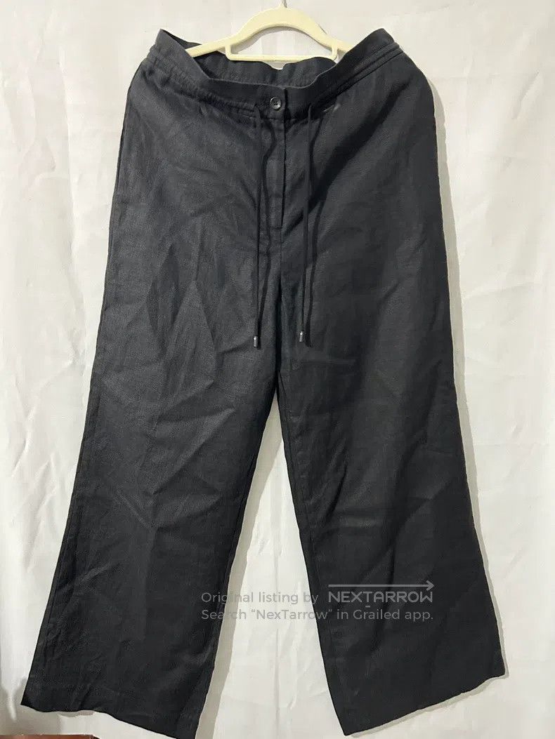 The Row The Row Black linen wide-leg pants Size 37" - 1 Thumbnail