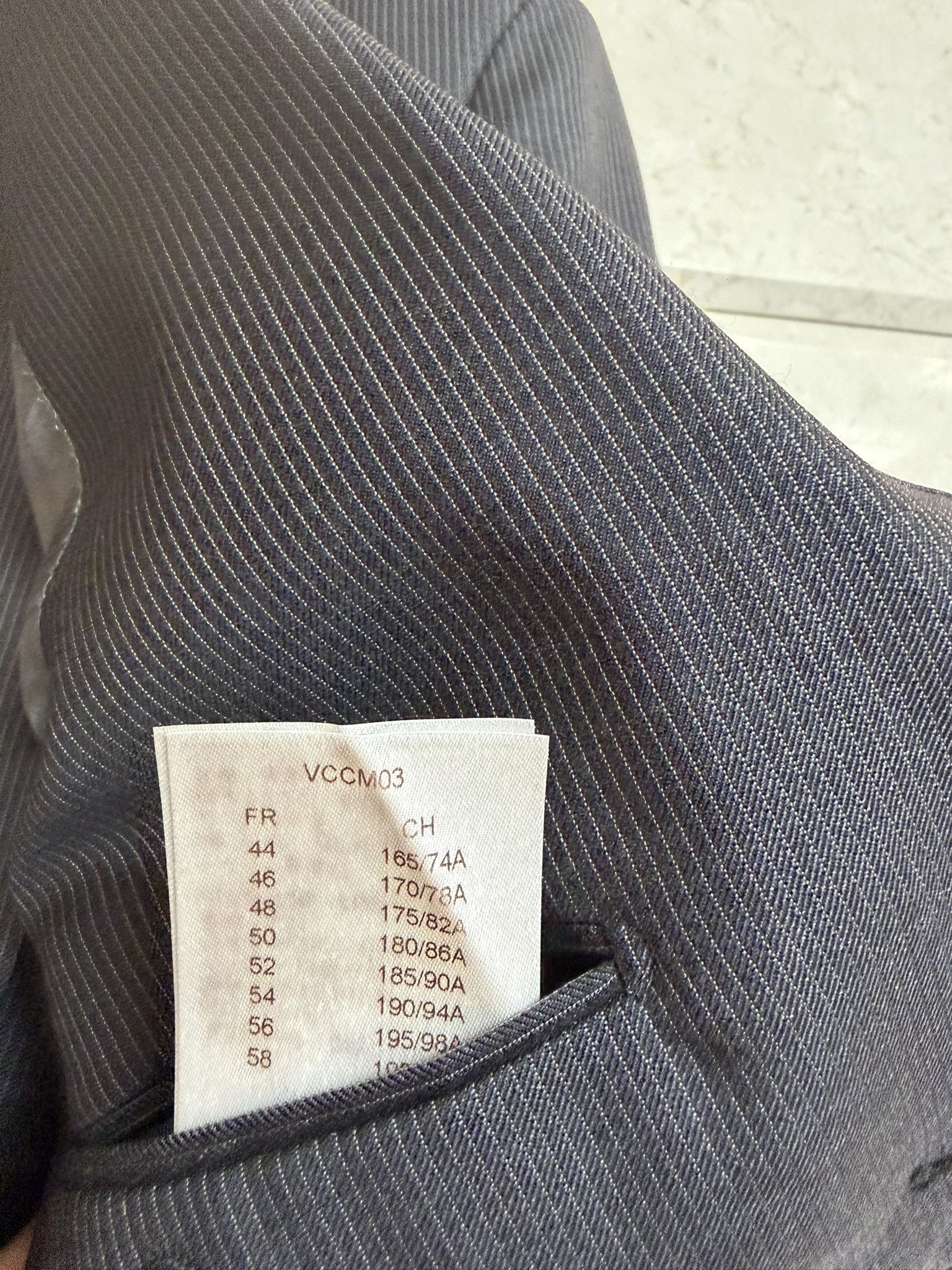 Louis Vuitton LOUIS VUITTON / Tailor Made Charcoal Stripe Suit / 50 Size 40R - 8 Thumbnail