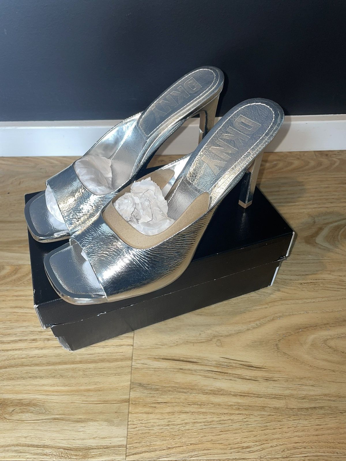 DKNY DKNY Silver Mules/High Sandal Size US 11 / IT 41 - 2 Thumbnail