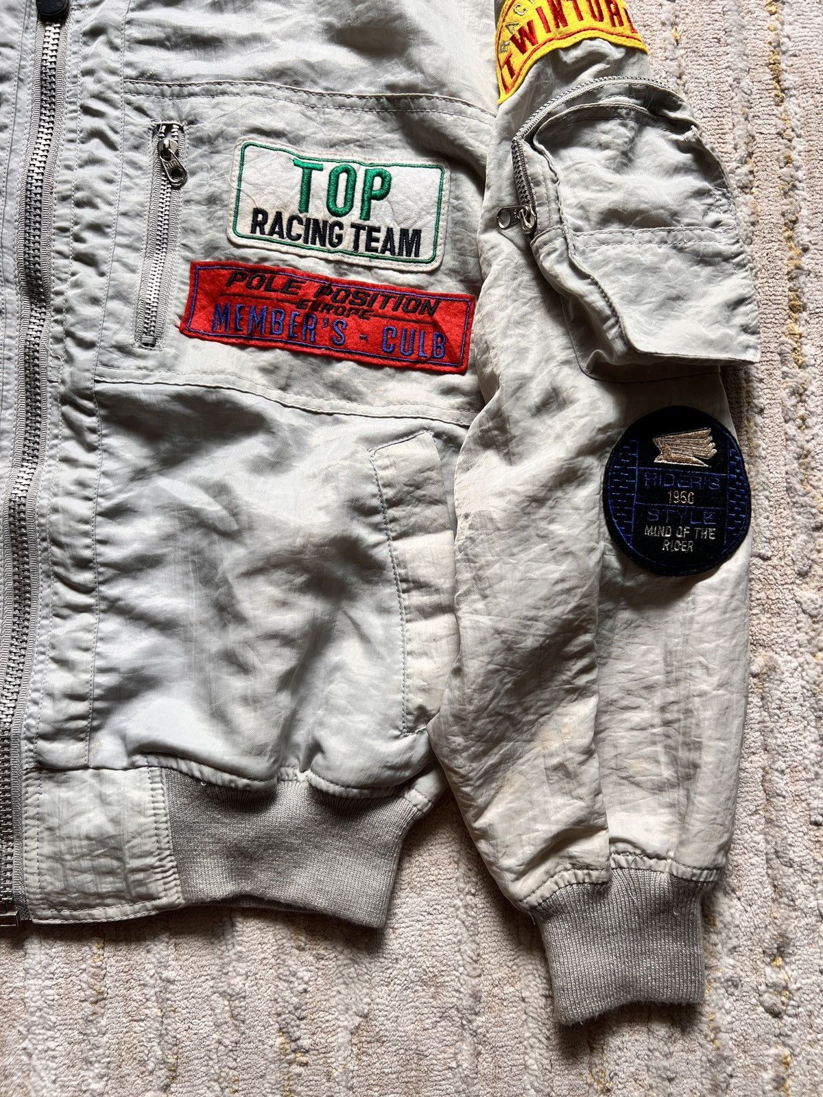 Vintage Vtg Pole Position Top Light Bomber Race Jacket Size US L / EU 52-54 / 3 - 5 Thumbnail