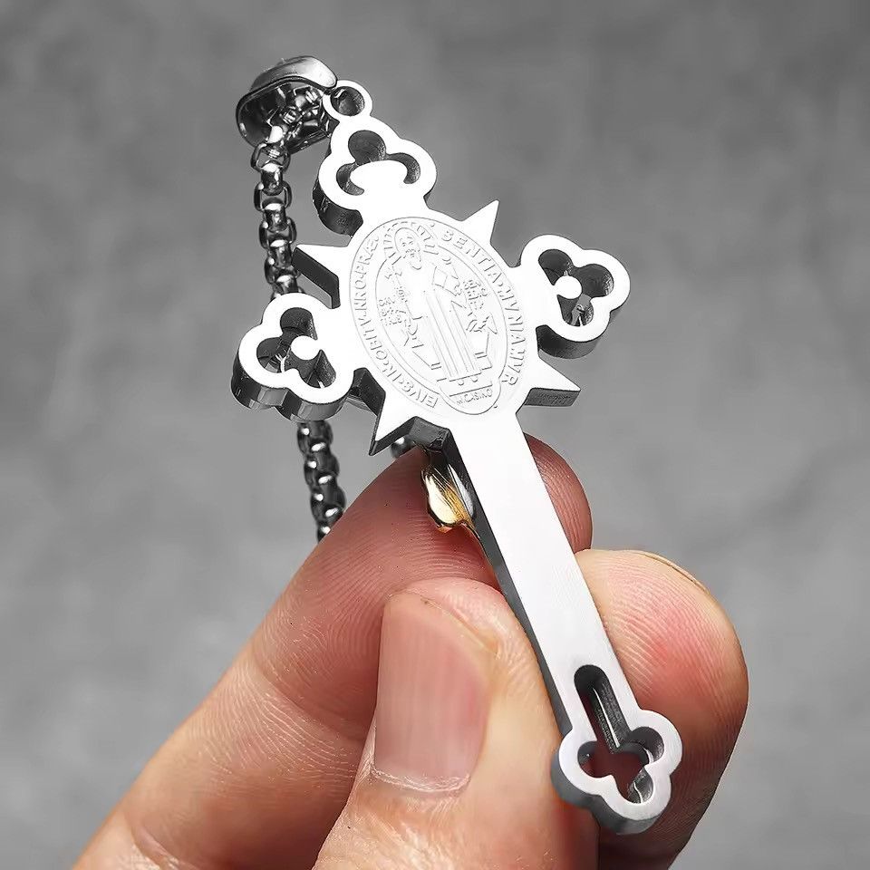 Jewelry Jesus Exorcism Cross Amulets Pendnat Necklace Size ONE SIZE - 2 Thumbnail