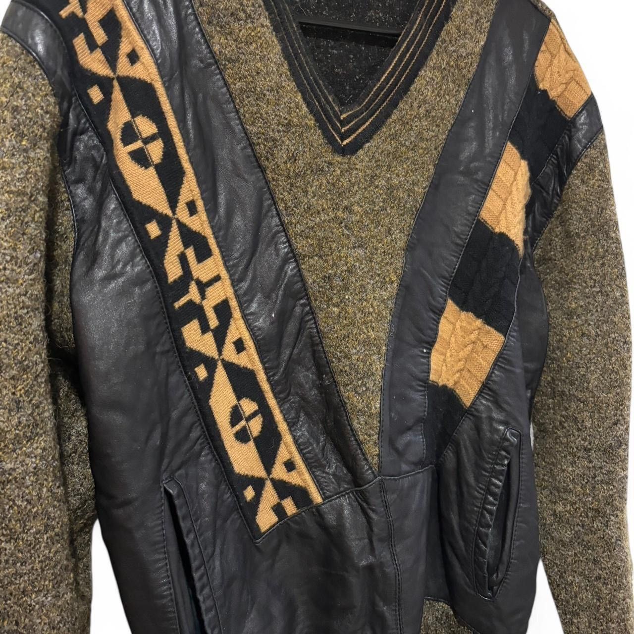 Torras RARE Vintage Torras Spain Leather & Wool Sweater Size US S / EU 44-46 / 1 - 2 Thumbnail