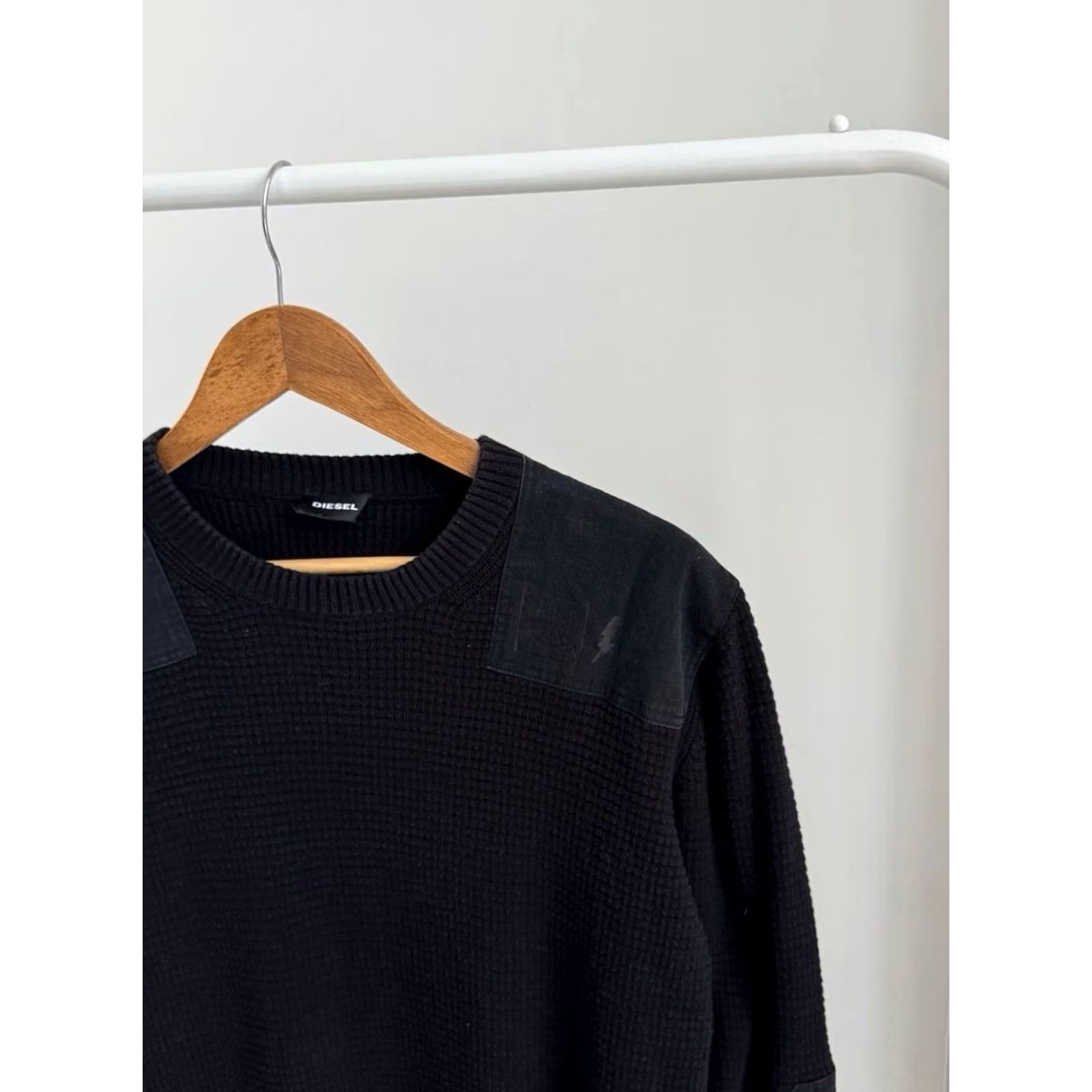 Diesel VINTAGE Diesel ONLY THE BRAVE Ribbed Classic Black Sweater Men L Size US L / EU 52-54 / 3 - 5 Thumbnail