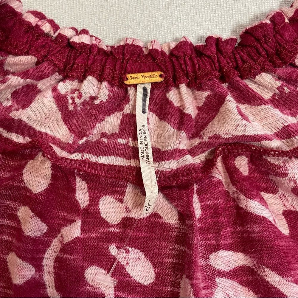 Free People New Free People On the Block Bell Sleeve Berry Combo Cotton Size L / US 10 / IT 46 - 7 Thumbnail
