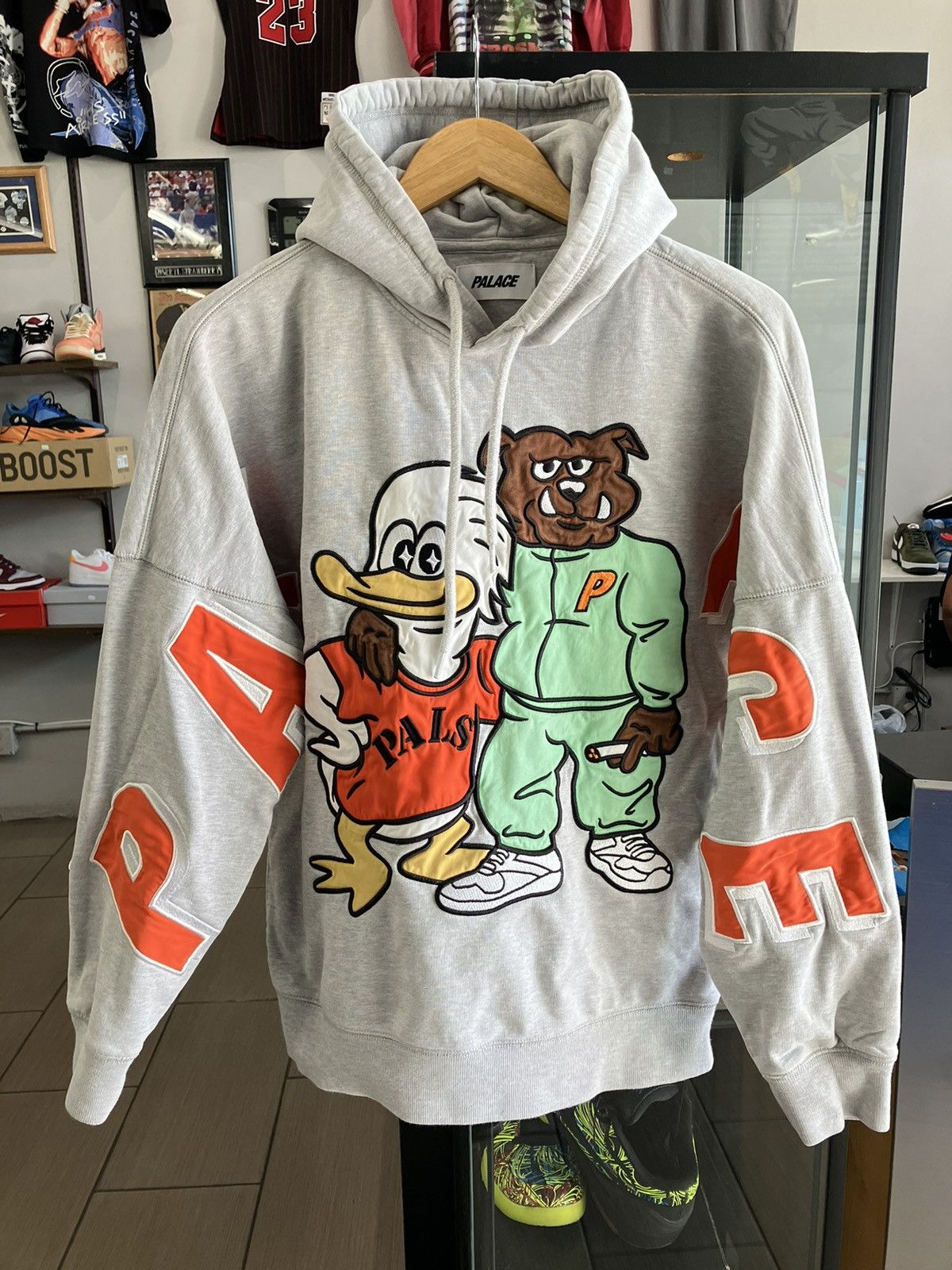 Palace Palace Dog And Duck Shoulder Drop Shoulder Hoodie Size 