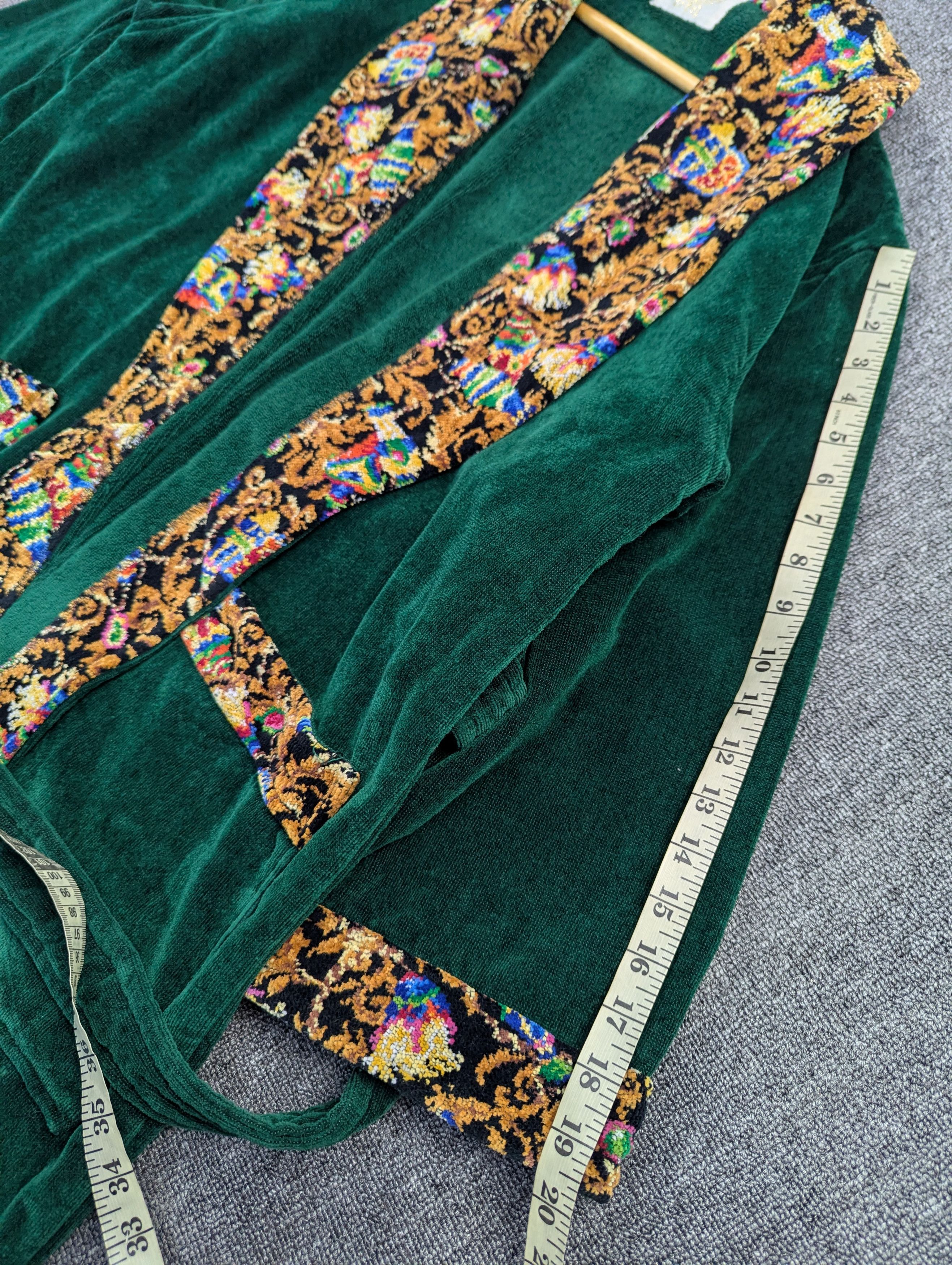 MCM Vintage MCM Velour Robe Green Gold Embroidery Logo Size US L / EU 52-54 / 3 - 16 Thumbnail