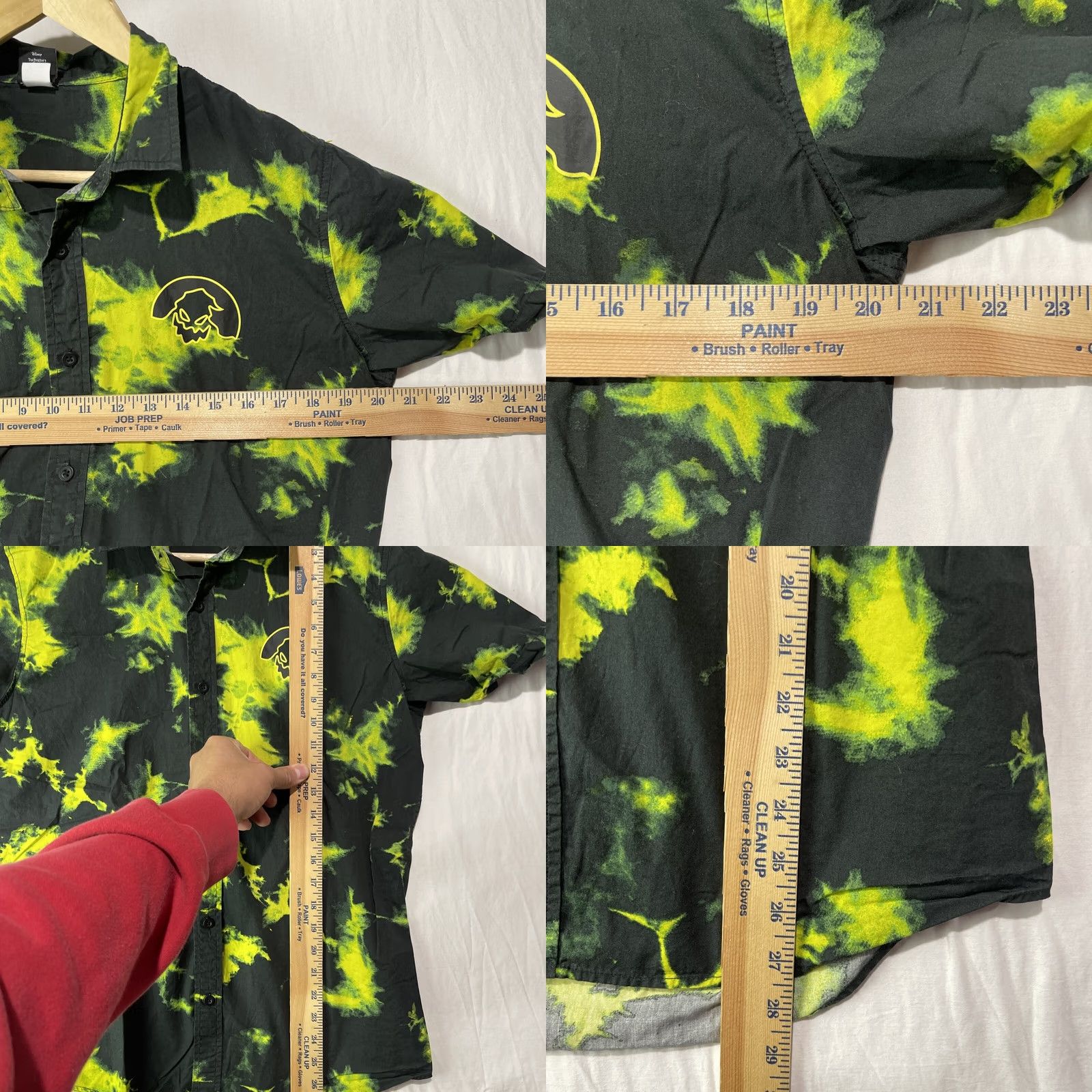 Disney Disney Oogie Boogie Shirt Mens Medium Green Ghost Flames Button-Up Casual Adult Size US M / EU 48-50 / 2 - 9 Thumbnail