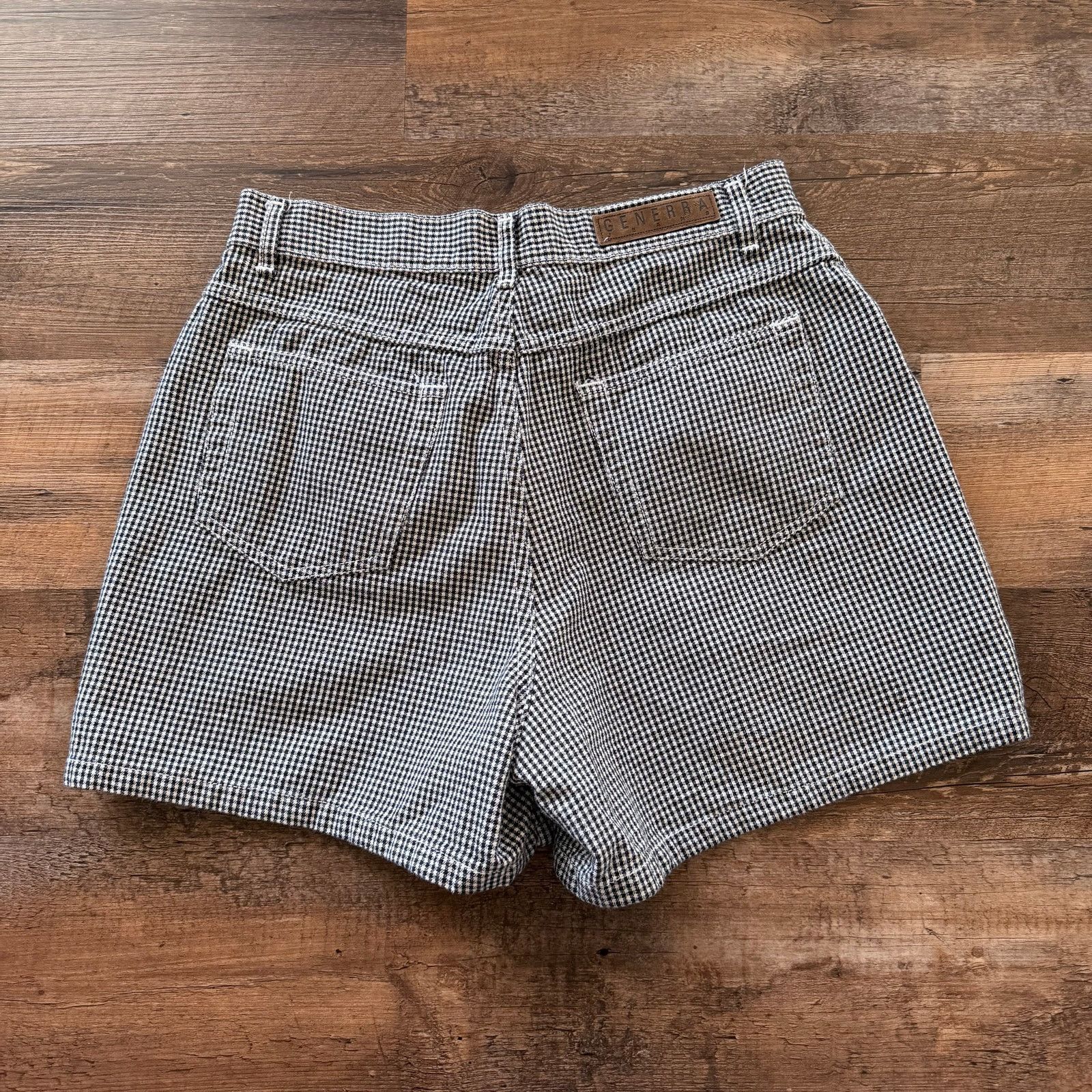 Generra Generra Vintage Checkered High-Rise Denim Shorts Size 32" / US 10 / IT 46 - 3 Thumbnail