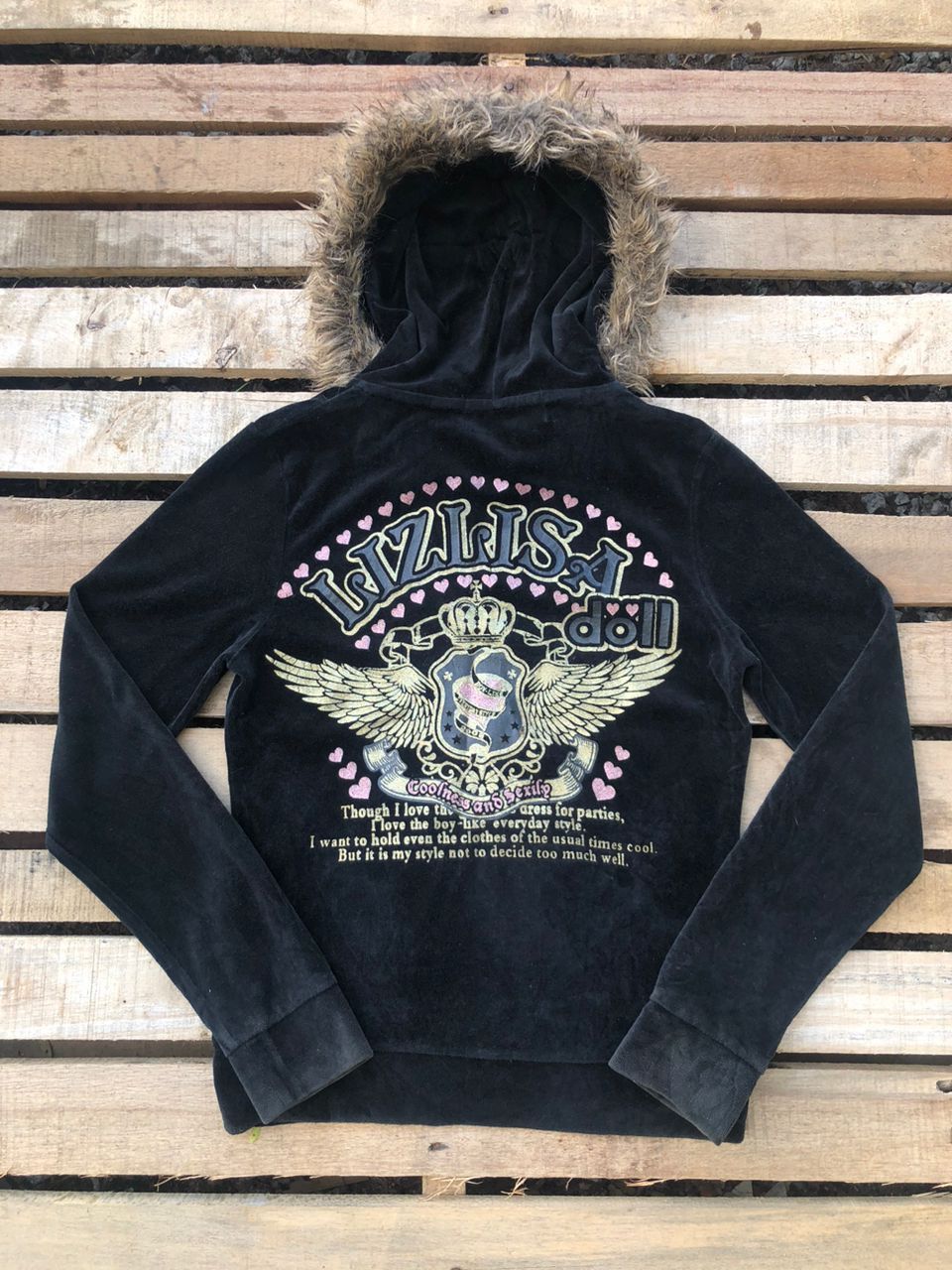 LIZ LISA Liz Lisa Doll Velvet Zipper Hoodie Fur Size S / US 4 / IT 40 - 1 Thumbnail